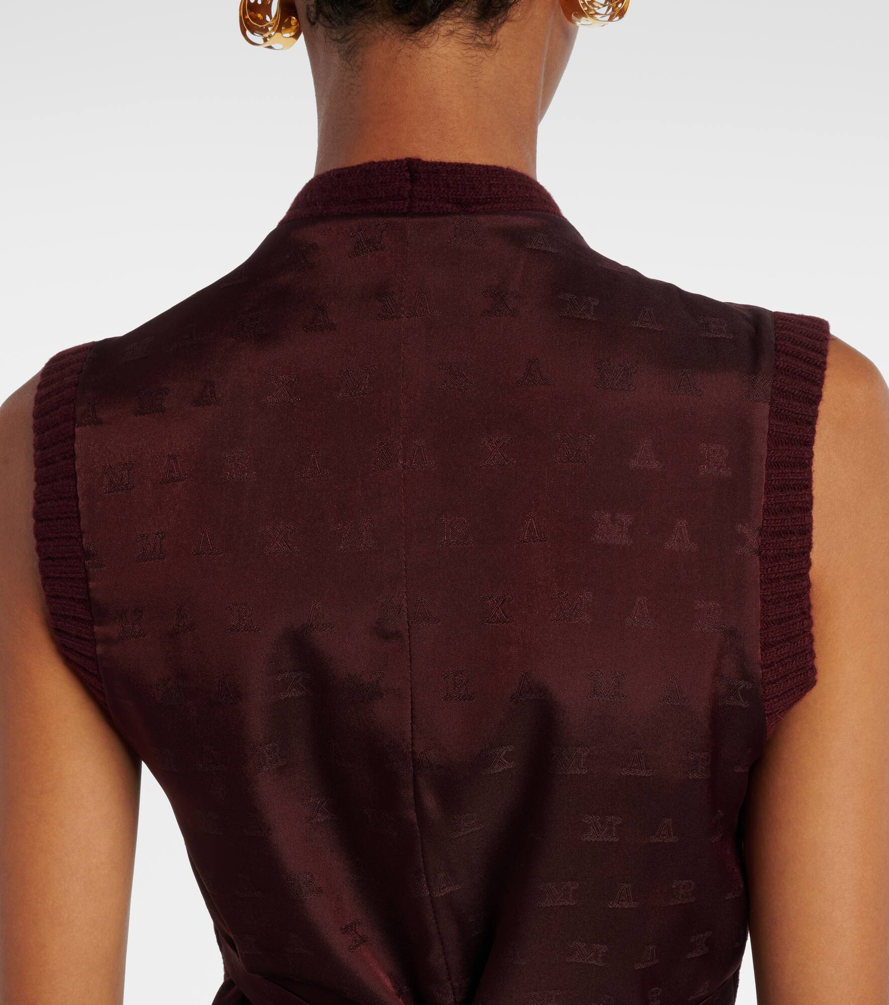 Madre paneled wool-blend and satin vest - 6