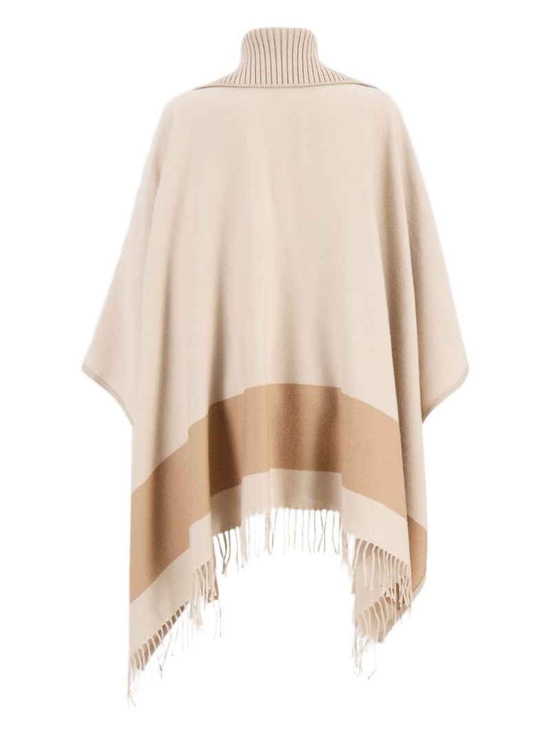 FERRAGAMO fringed wool cape outlook