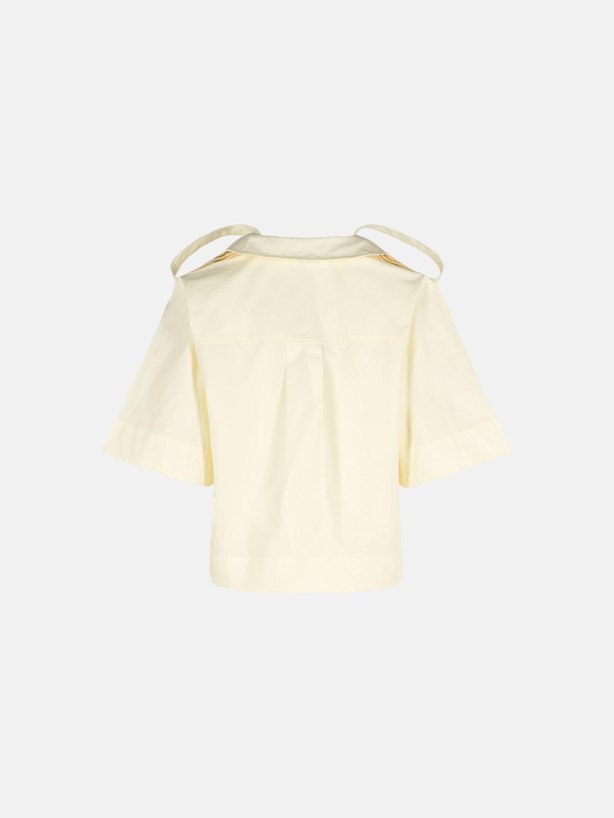 OFF-WHITE STRETCH COTTON BLOUSE - 3