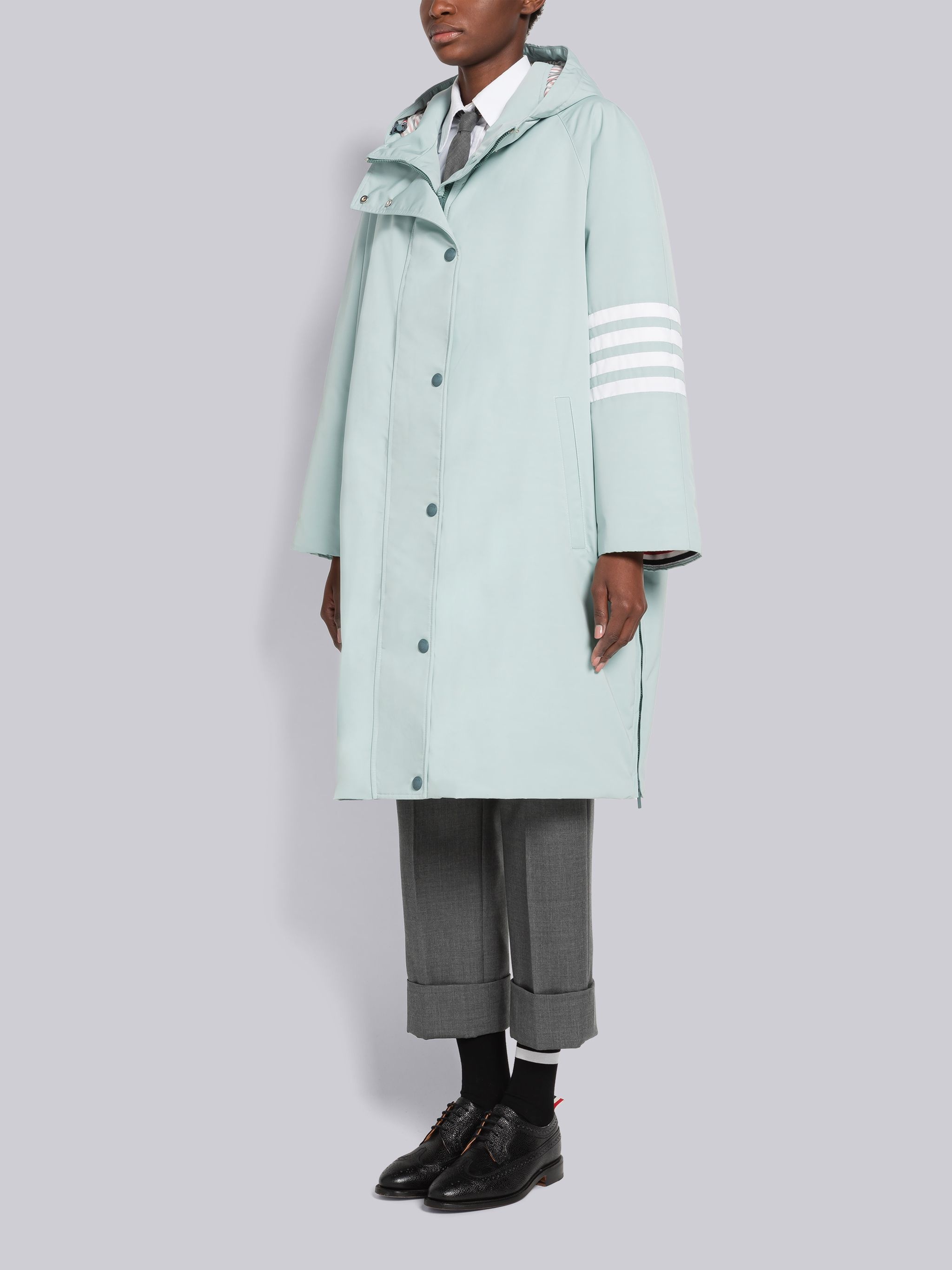 Tech Faille Oversized 4-Bar Down Football Parka - 2