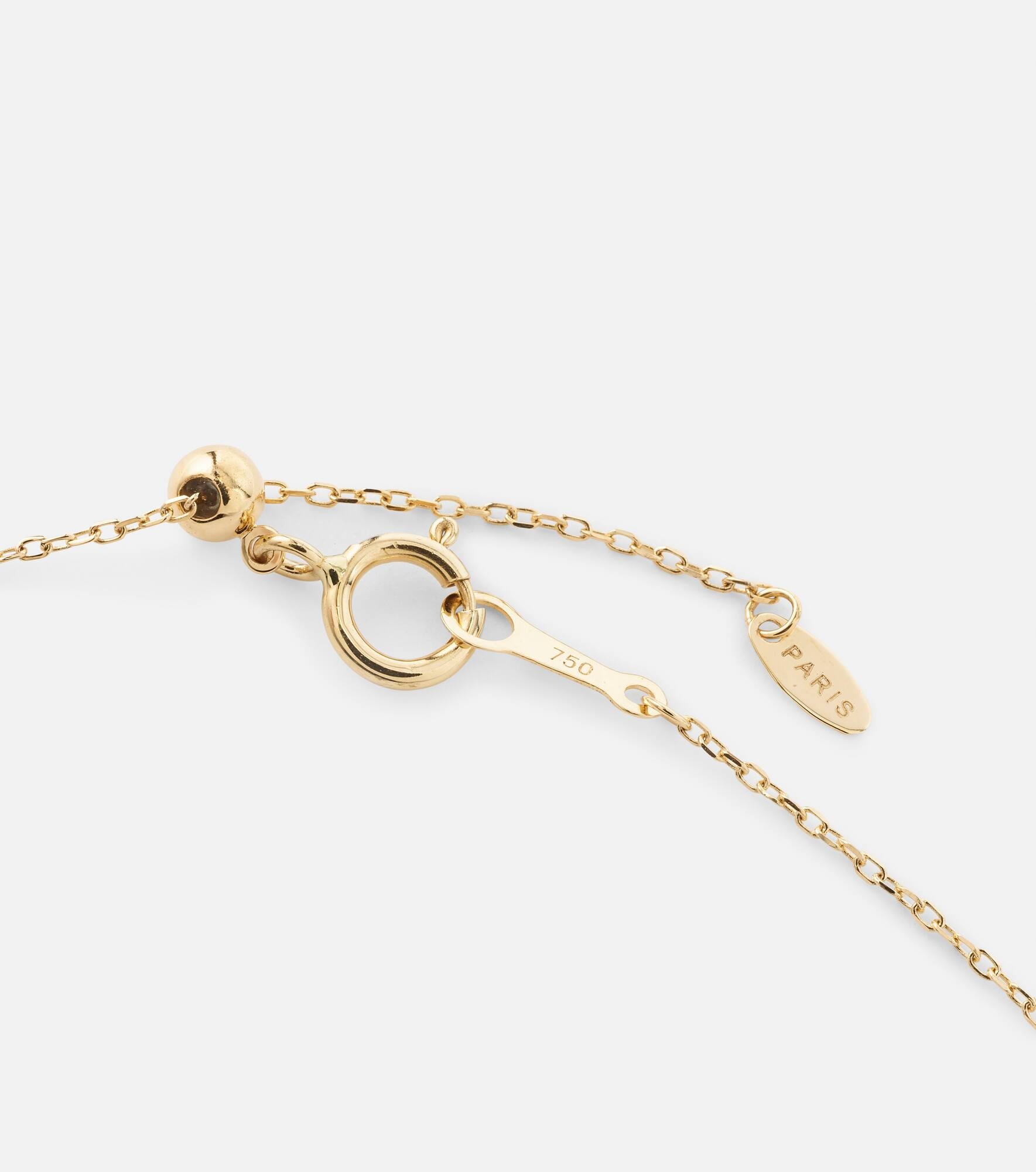 18kt gold necklace with diamond and pearls - 4