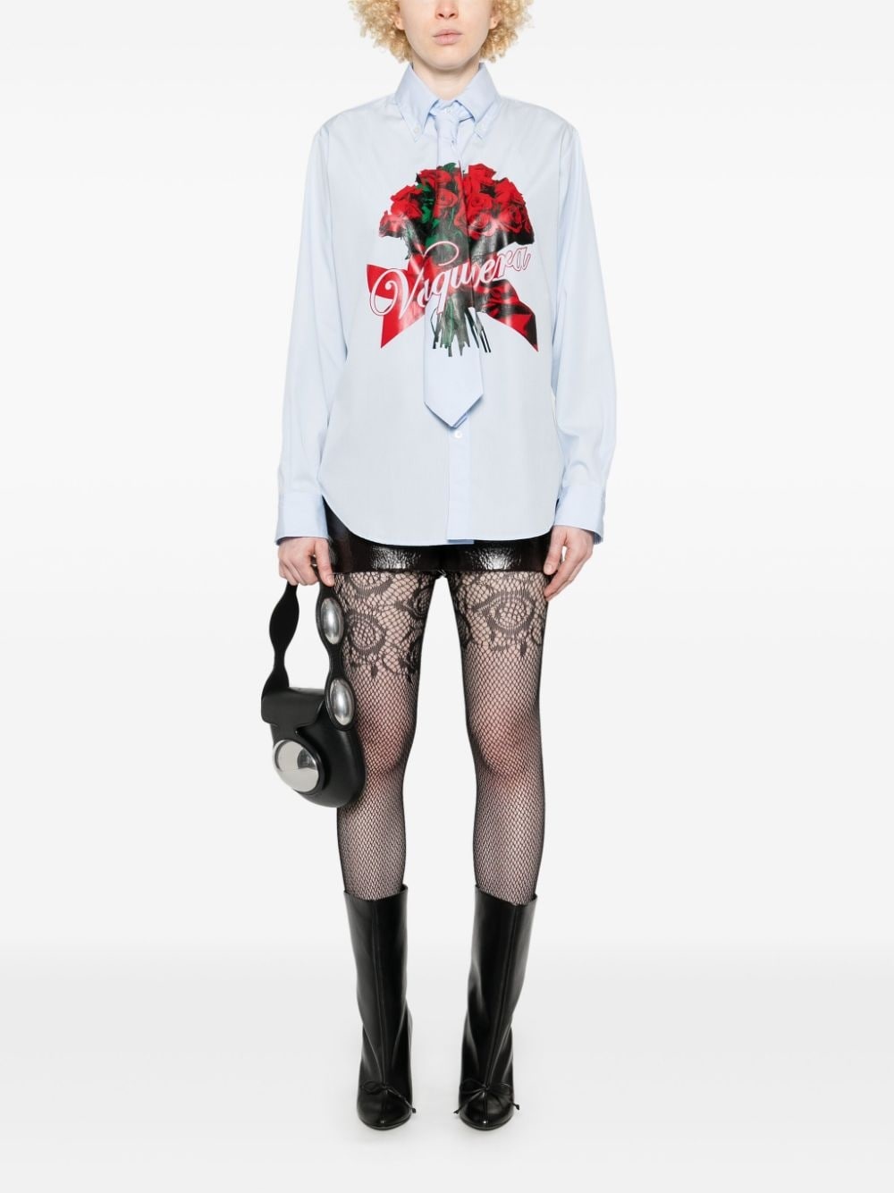rose bouquet-print shirt - 2