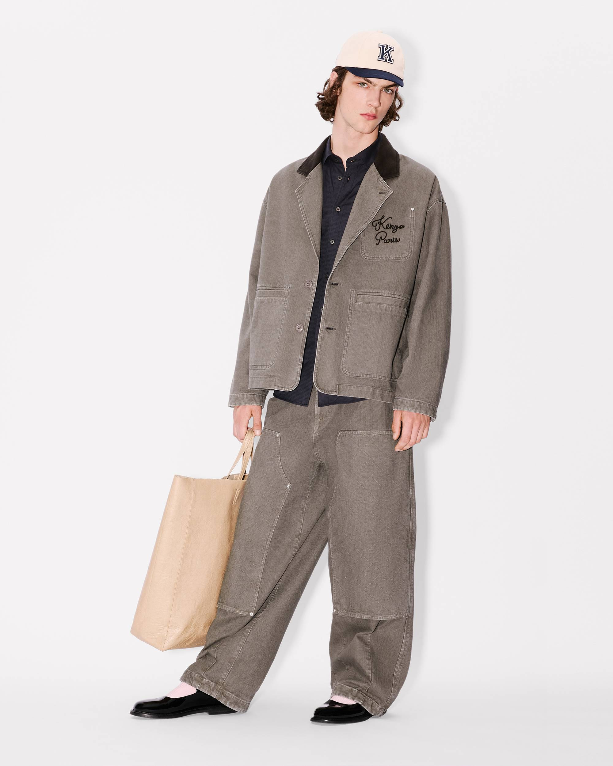 'KENZO Paris Chainstitch' workwear jacket in washed cotton - 3