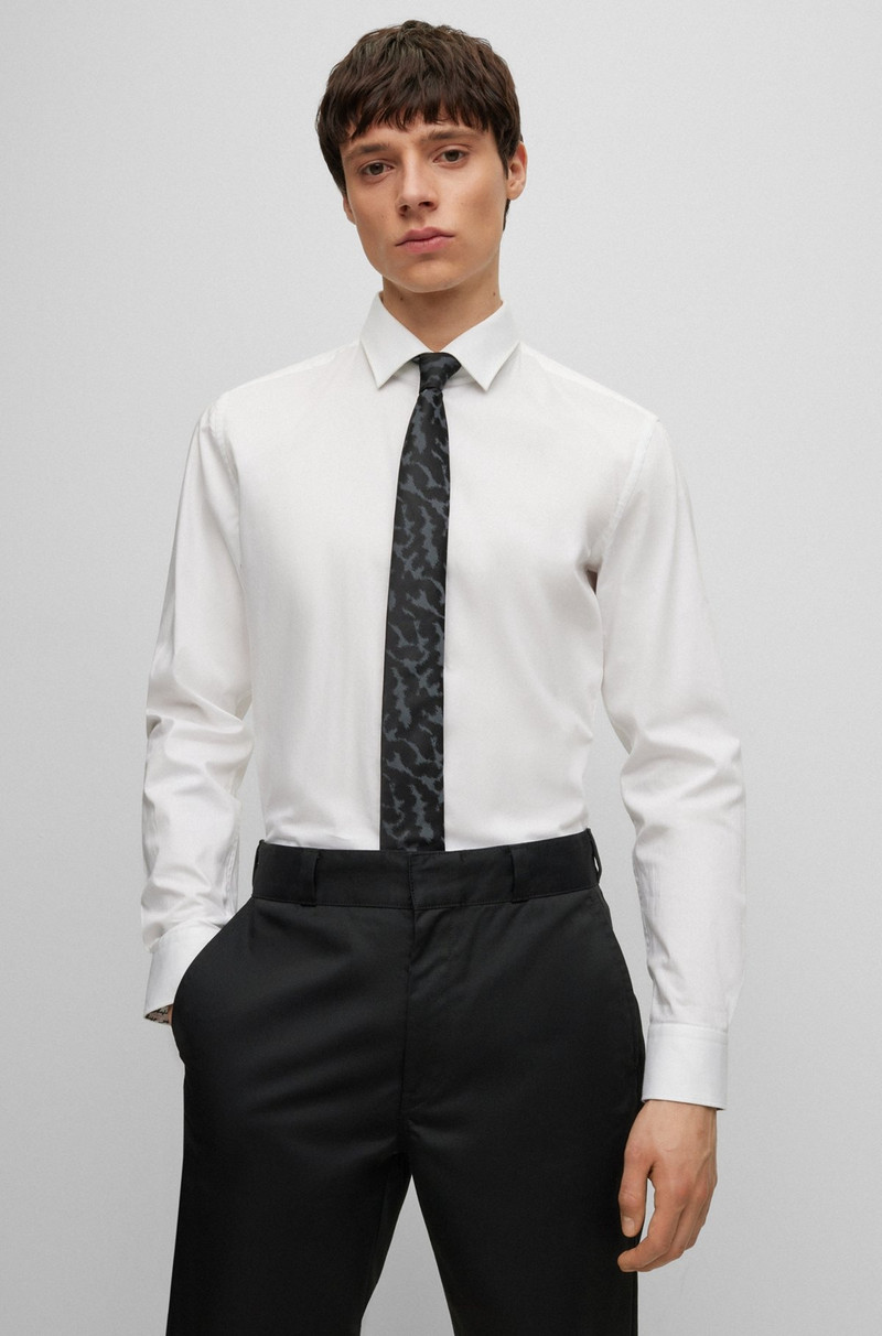 HUGO SILK TIE WITH JACQUARD PATTERN outlook