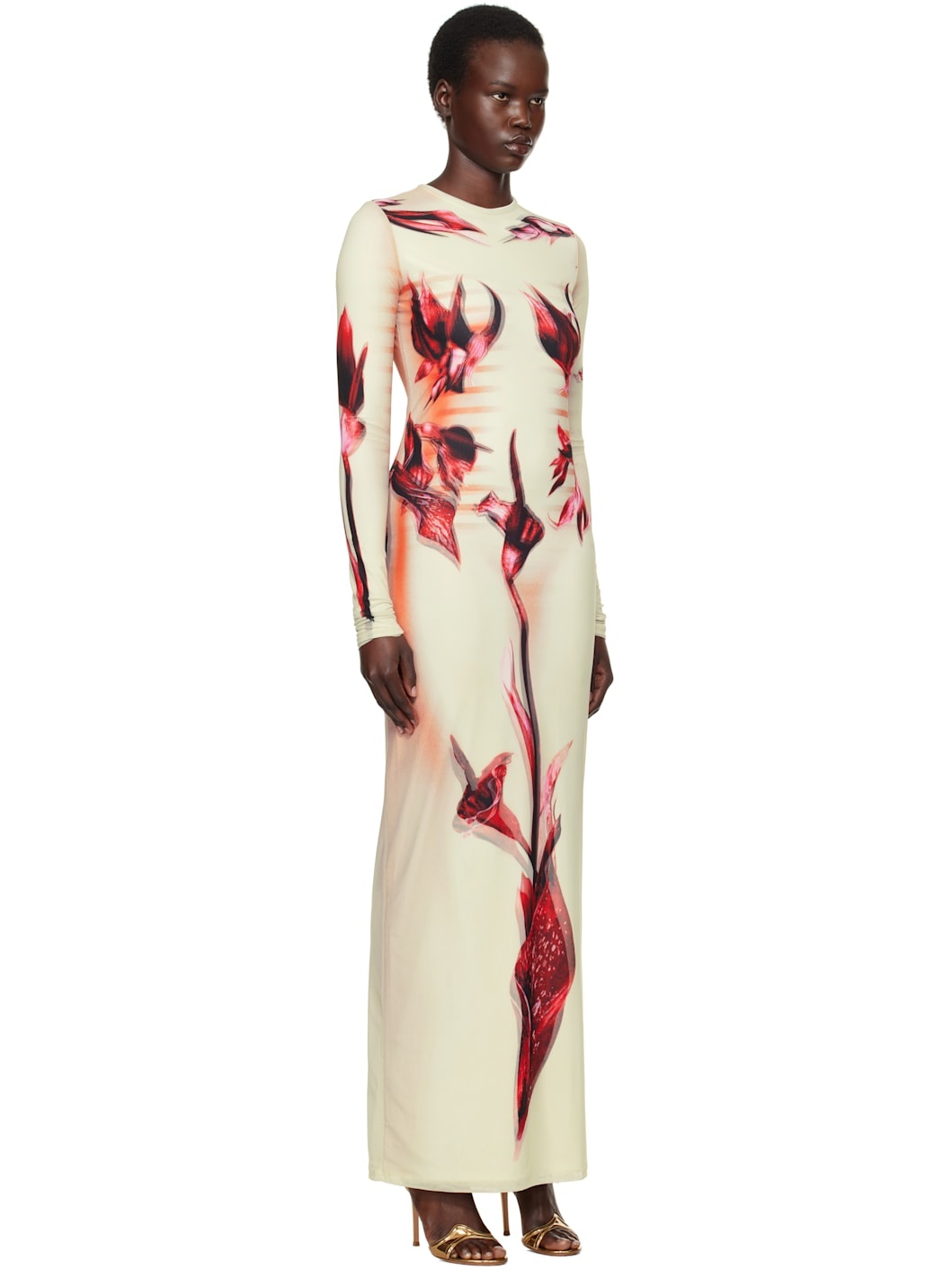 Green & Pink 'The Flower Body Morphing Marinière' Maxi Dress - 2