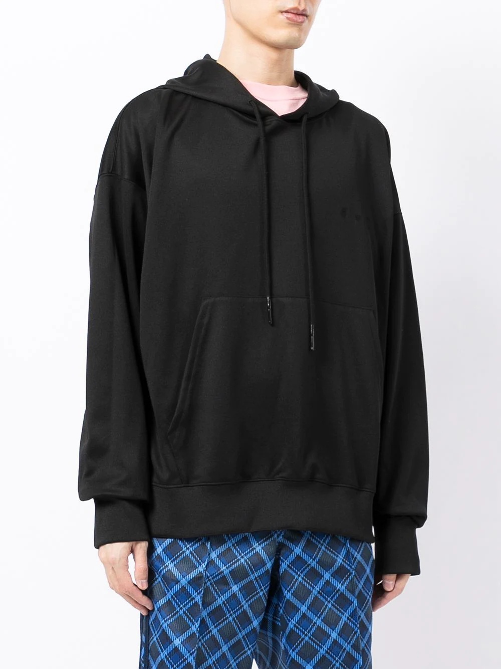 logo-embroidered drop-shoulder hoodie - 3