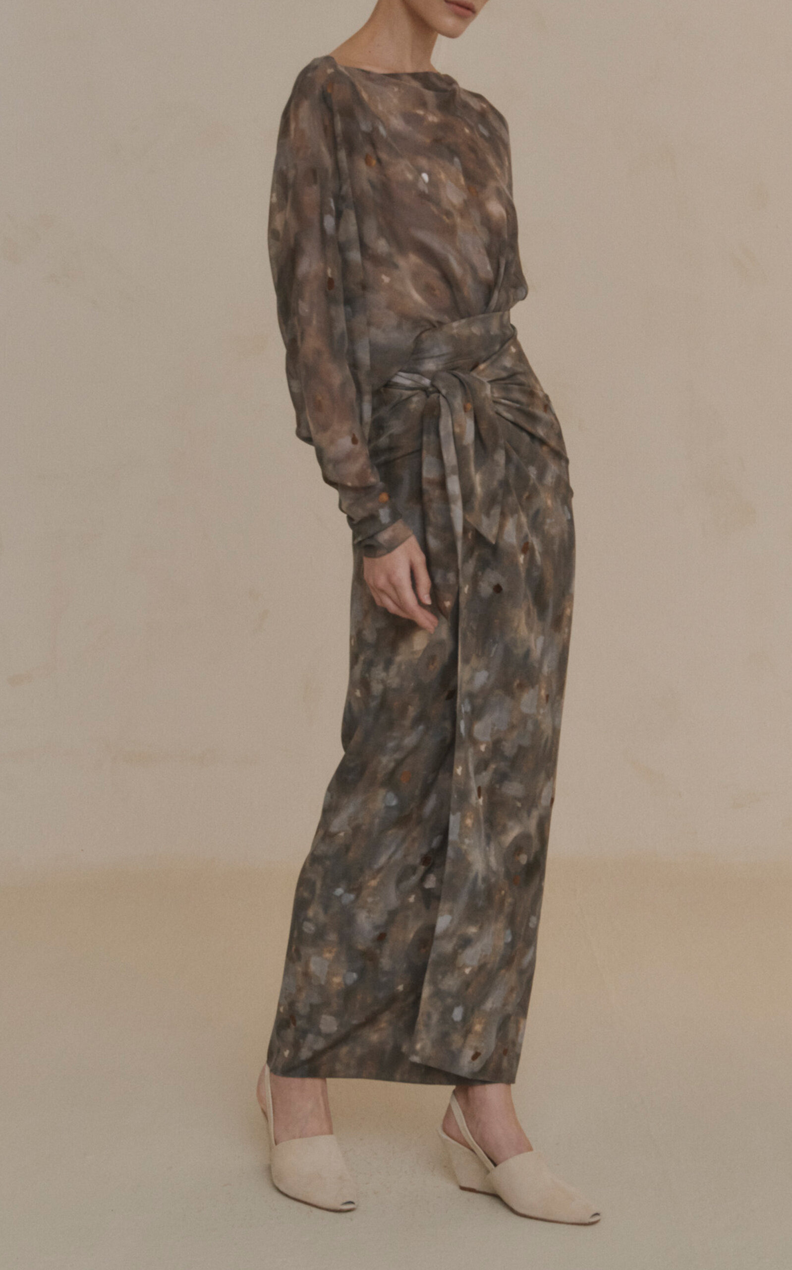Pareo Silk Wrap Maxi Skirt print - 3