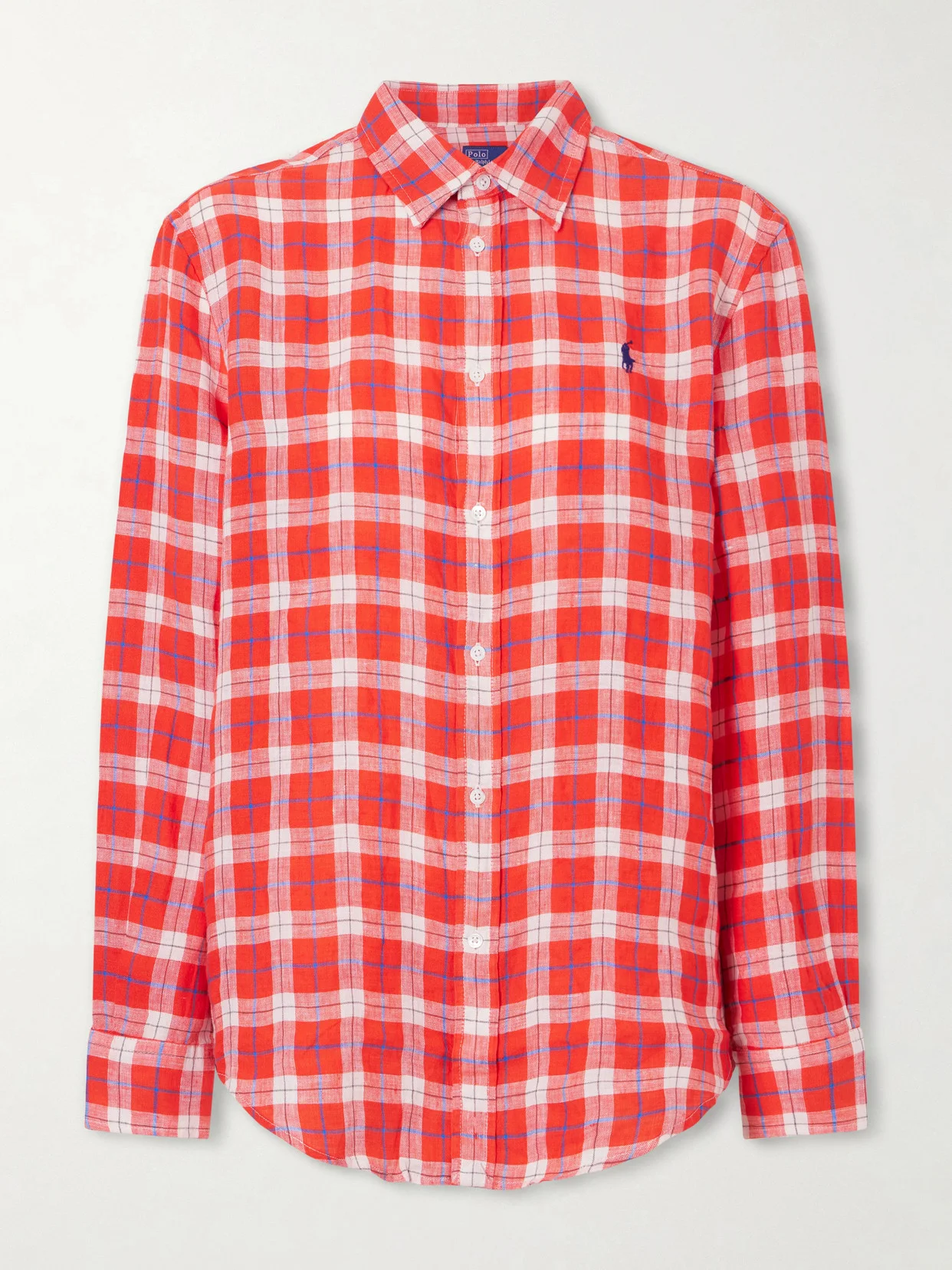Logo-embroidered Checked Linen Shirt - 1