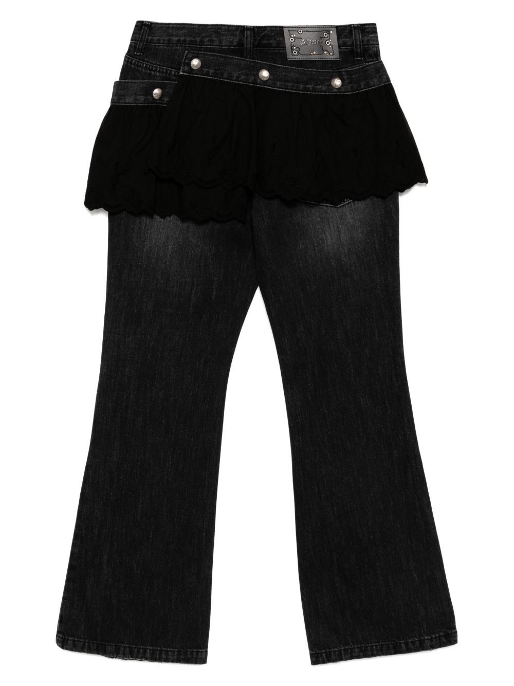 lace panel detailing jeans - 2