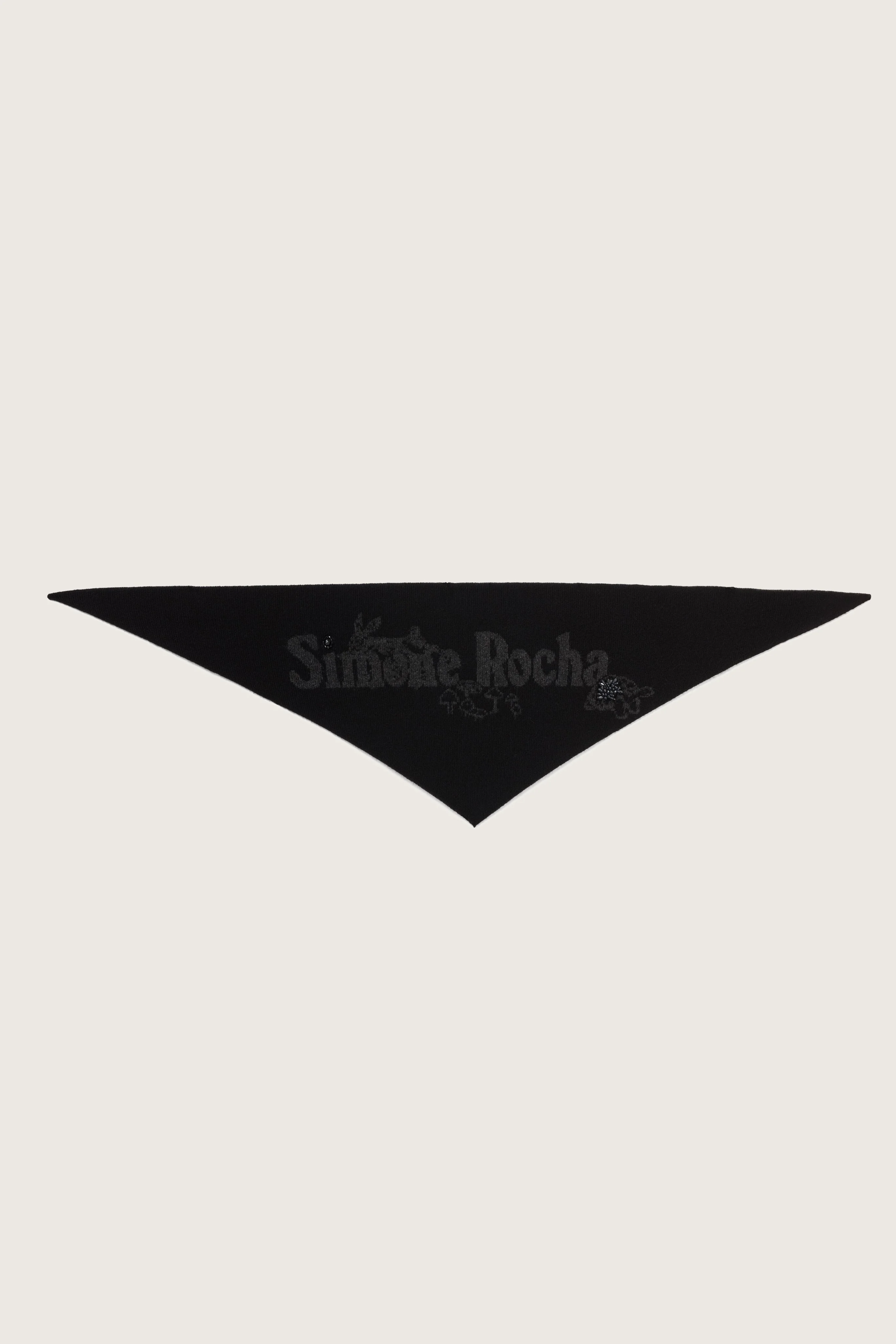Beaded Graphic Logo Knit Neckerchief - 1