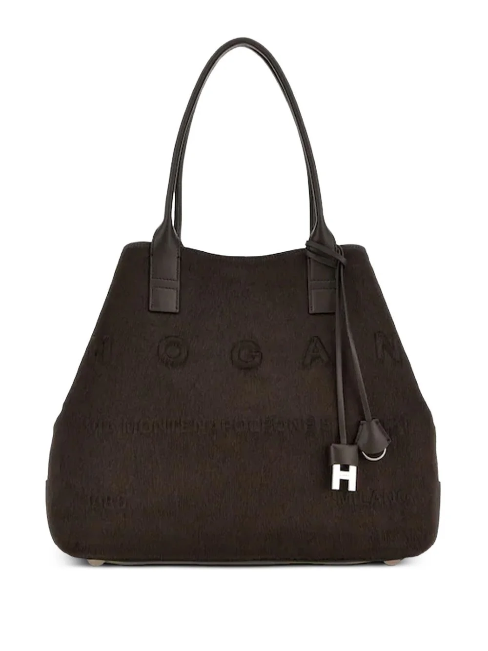 embossed-logo leather tote bag - 1