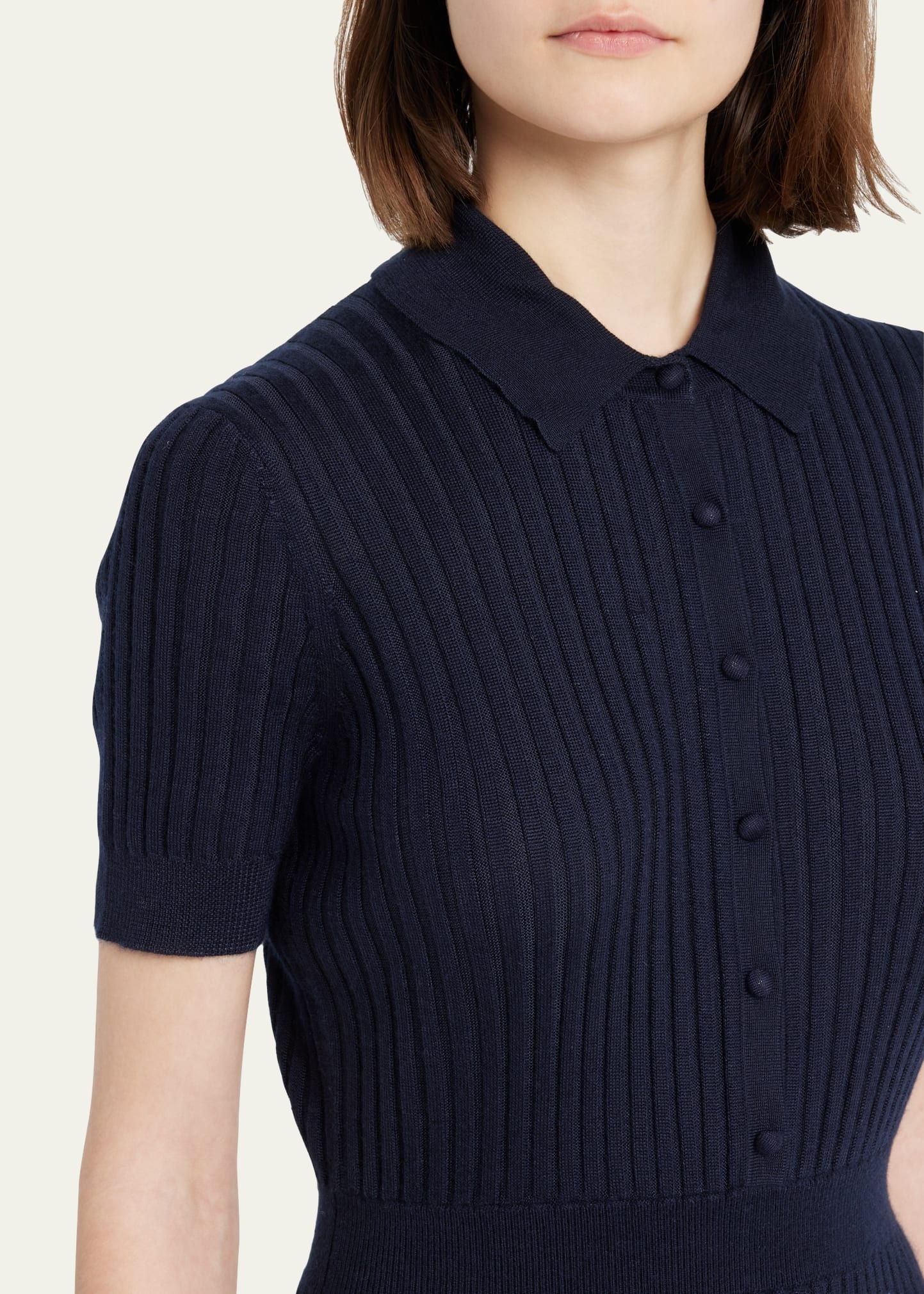 Amor Polo Ribbed Cashmere Dress - 5