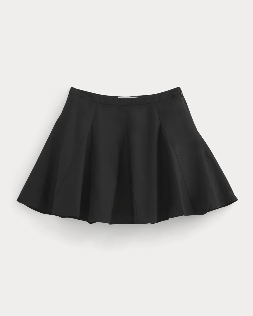 GODET MINI SKIRT IN COTTON SILK - 1