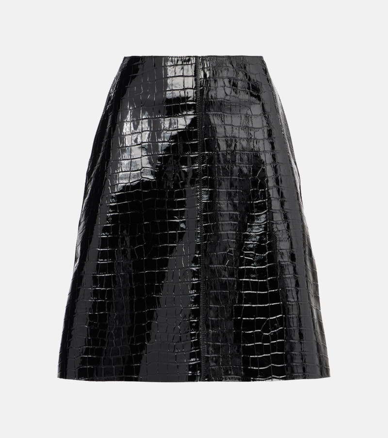 Croc-effect leather miniskirt 1