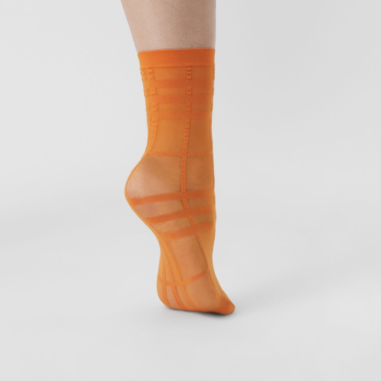 Check Intarsia Sheer Ankle Socks - 1