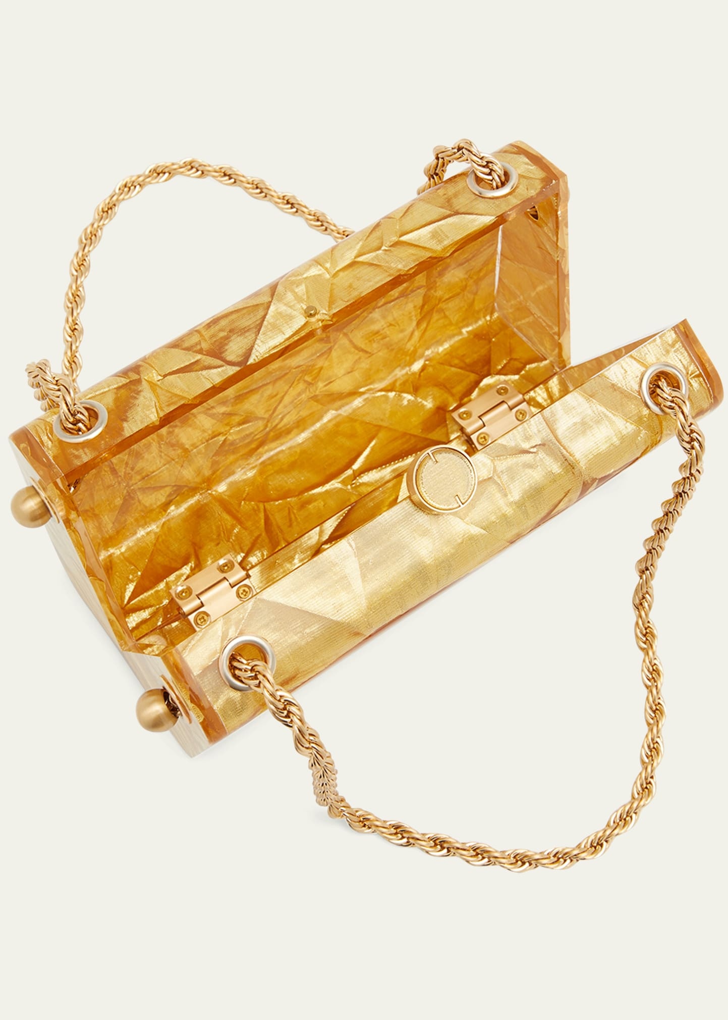 Hajar Crinkled Acrylic Chain Shoulder Bag - 4