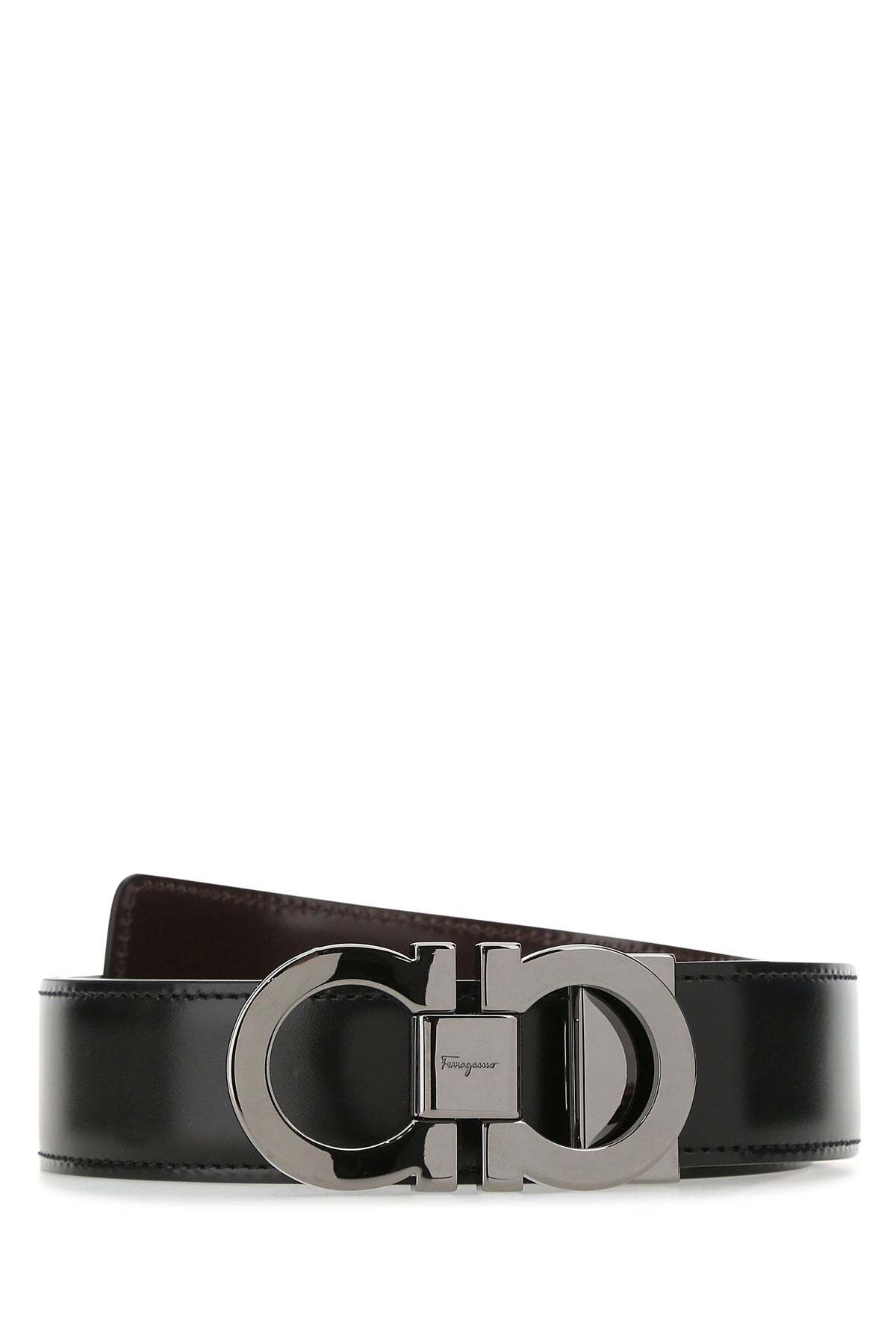 Black leather reversibile belt - 2