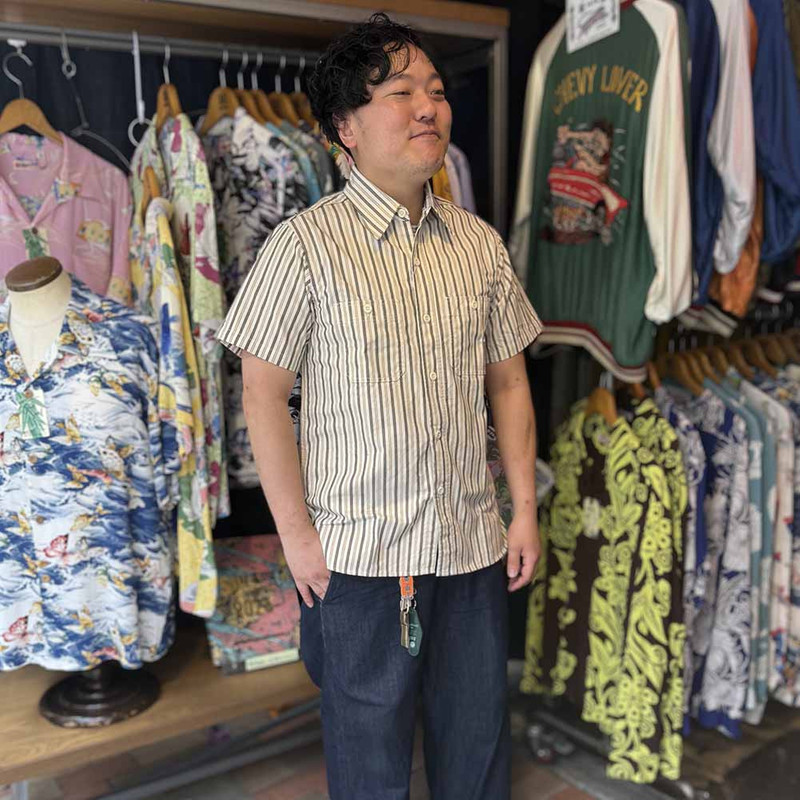 COTTON STRIPE S/S WORK SHIRT - SC39730 9