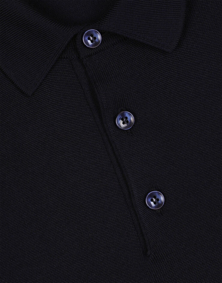 Wool polo-shirt with branded tag - 3