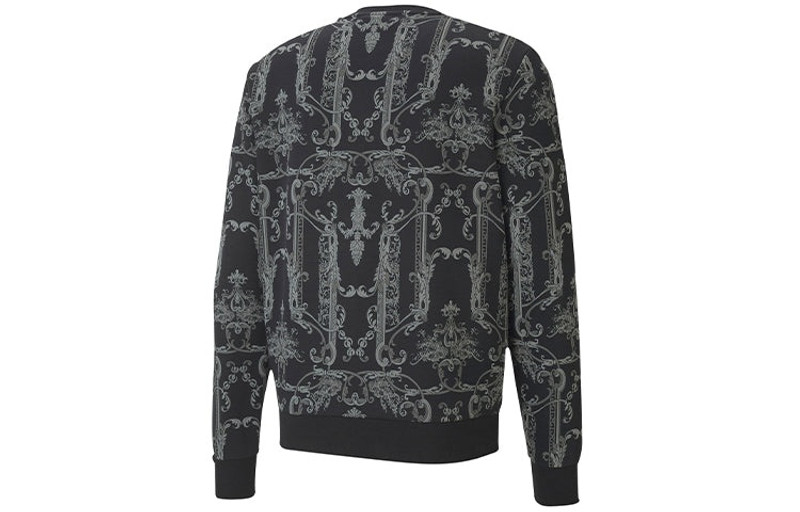 PUMA PUMA Luxe Aop Crew Casual Sports Round Neck Pullover Knit Black 530305-01 outlook