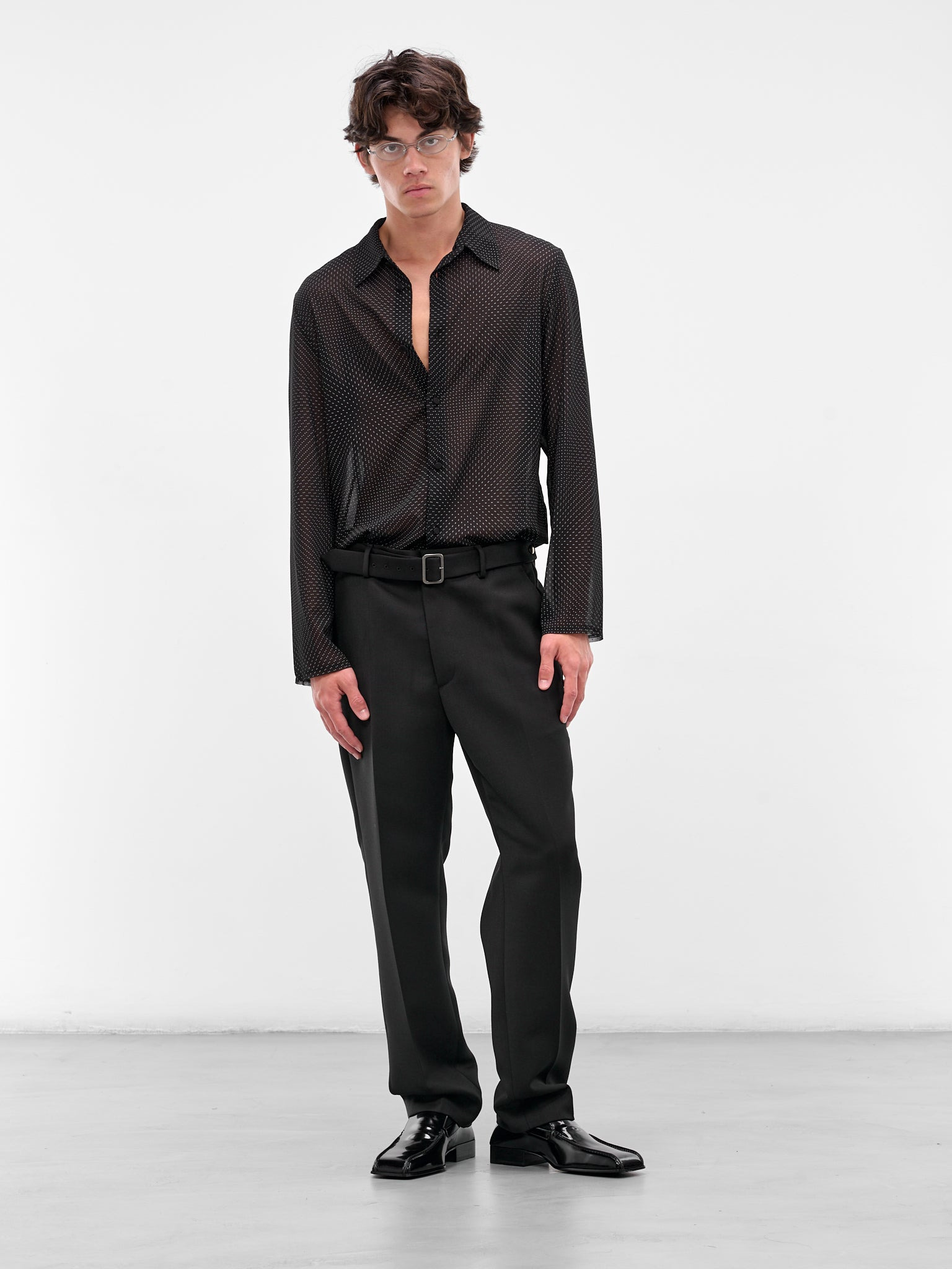 Black Belted Suiting Trousers - 6