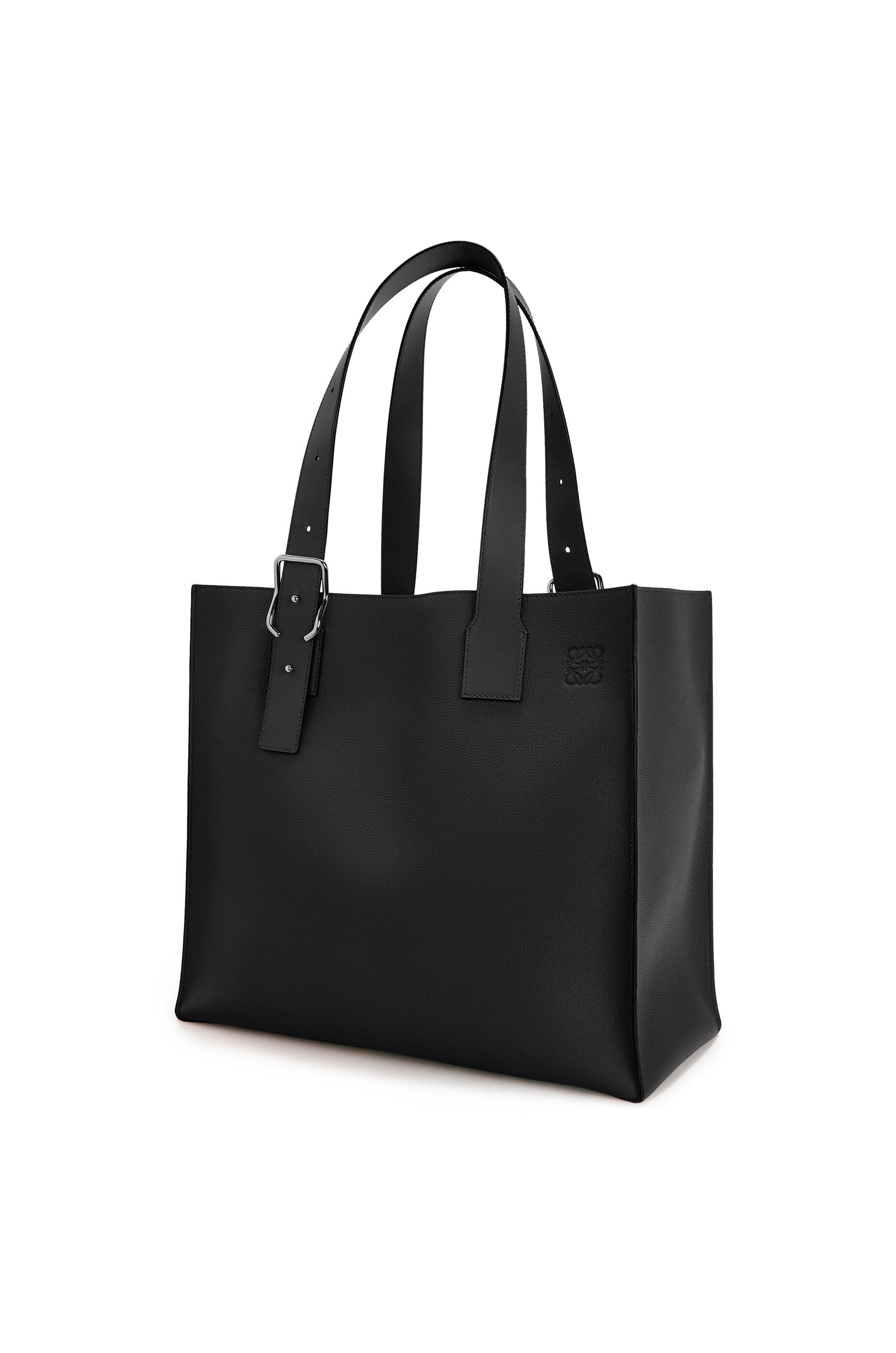 Buckle tote bag in soft grained calfskin - 3