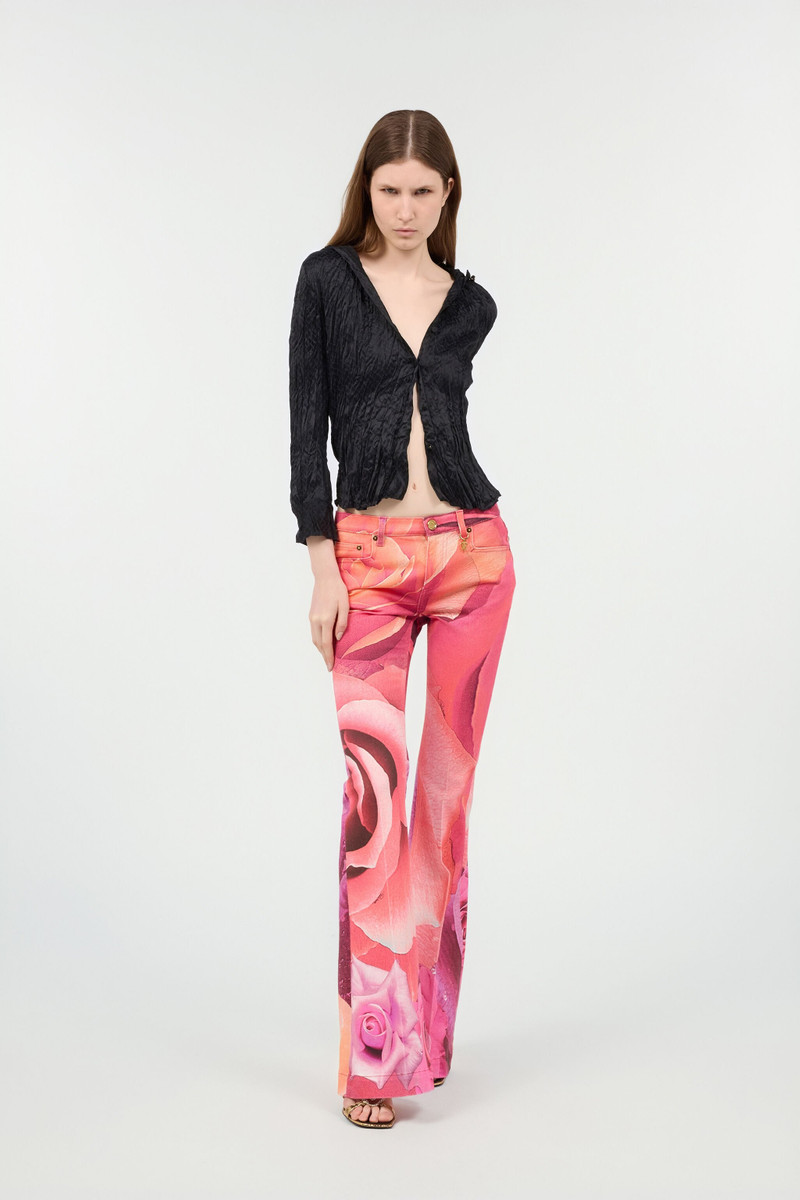Roberto Cavalli Fit & Flare Jeans With Garden Rose Print outlook