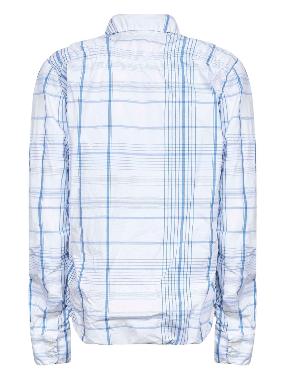 gathered checked cotton shirt - 2