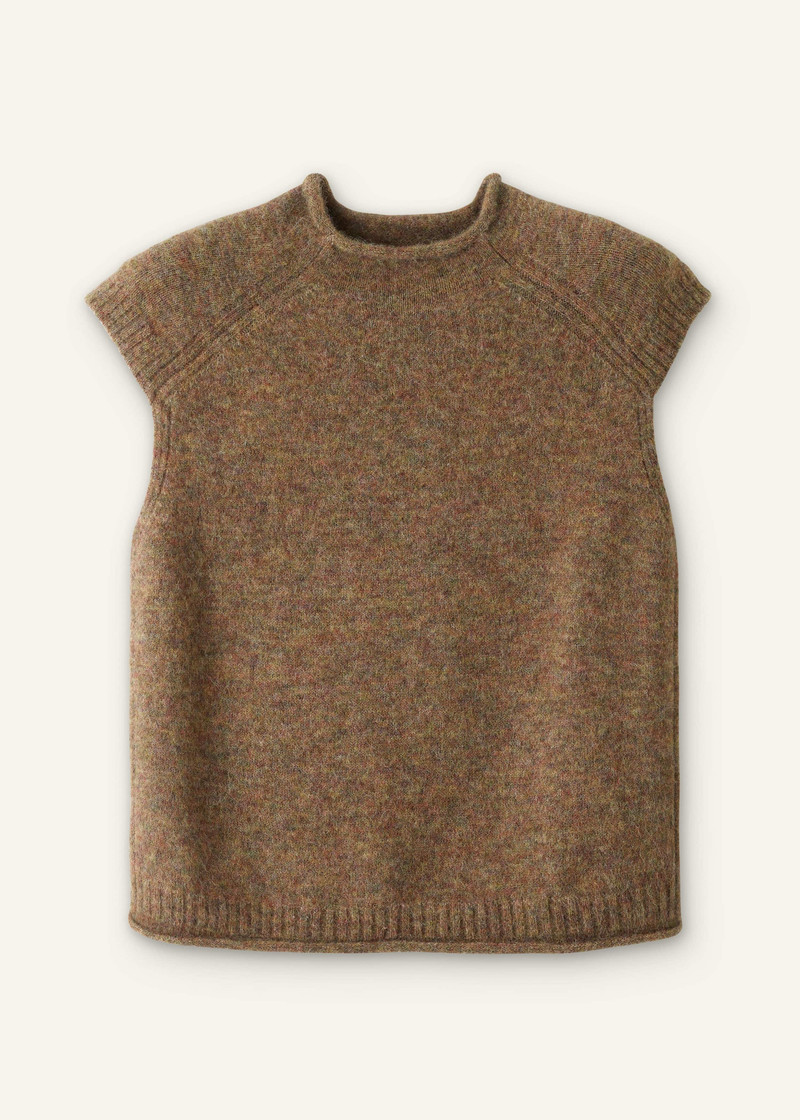 Roll Trim Knit Vest - 1