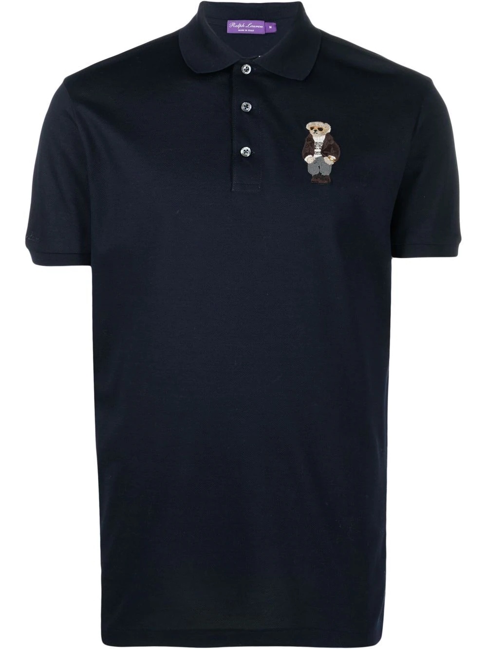 logo-embroidered cotton polo shirt - 1