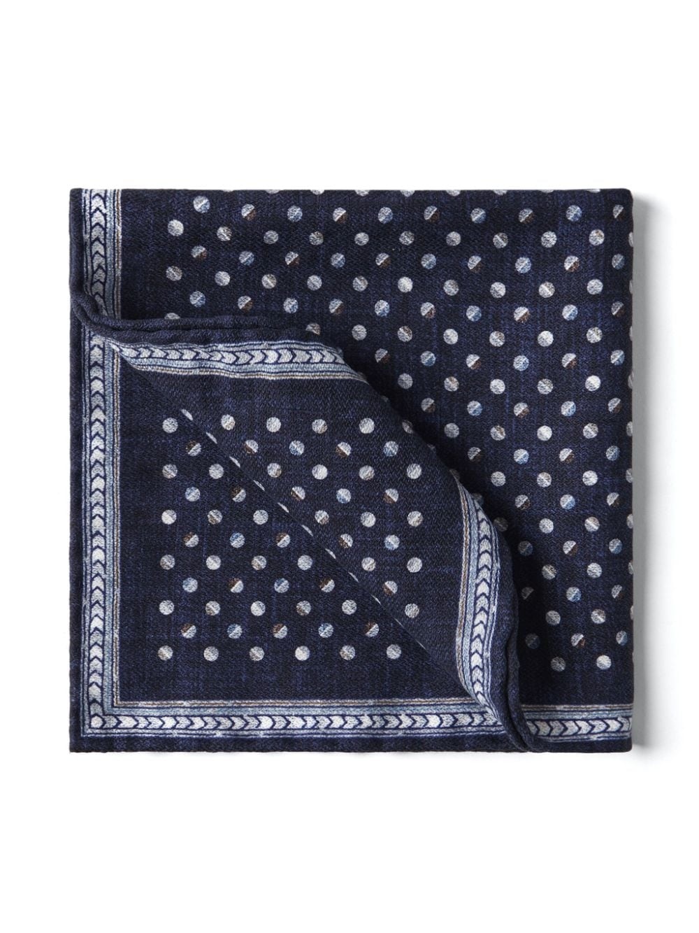 geometric-pattern reversible silk pocket square - 3