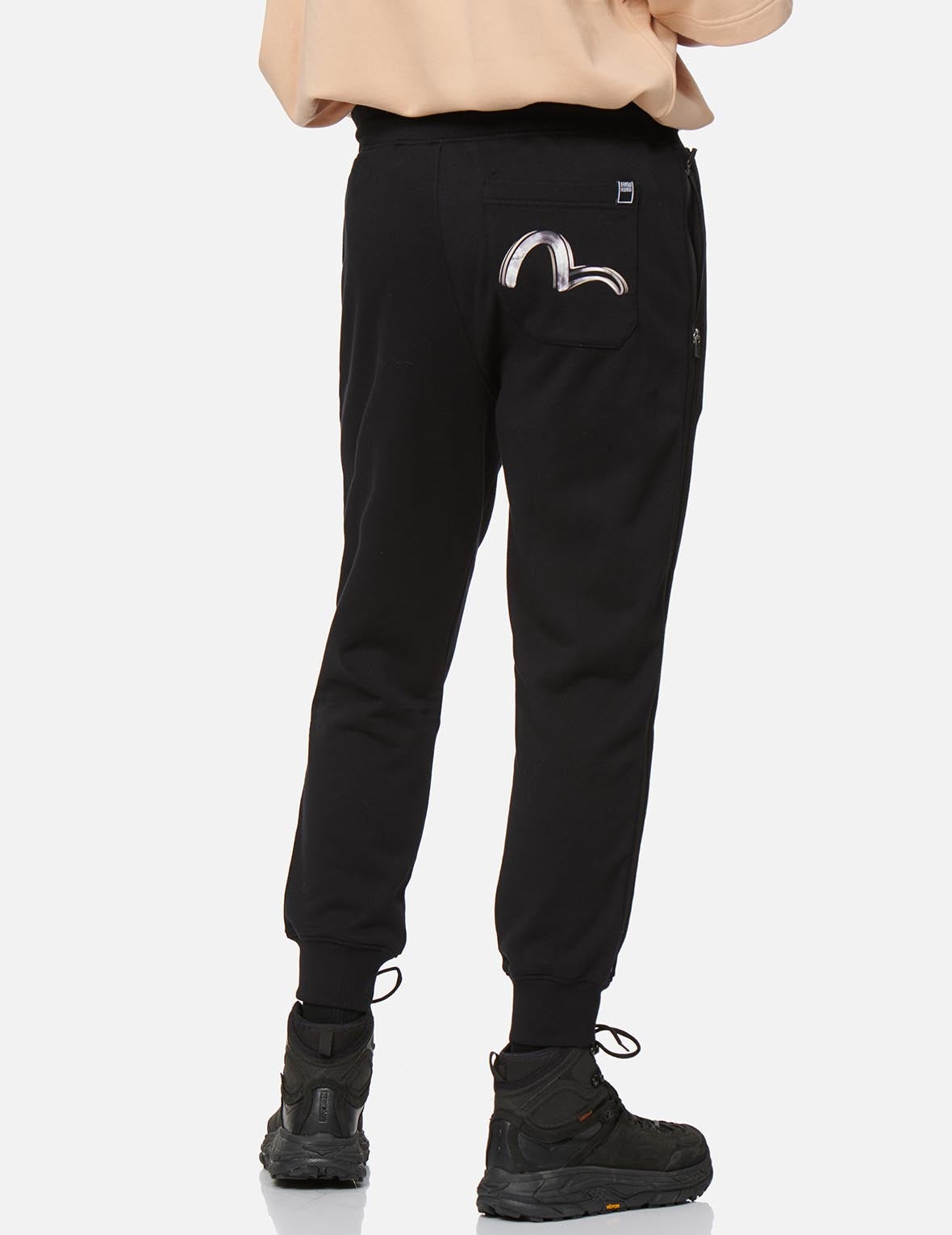 Brush Effect Seagull Print Sweatpants - 4