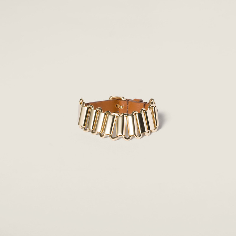 Metal and leather bracelet 1