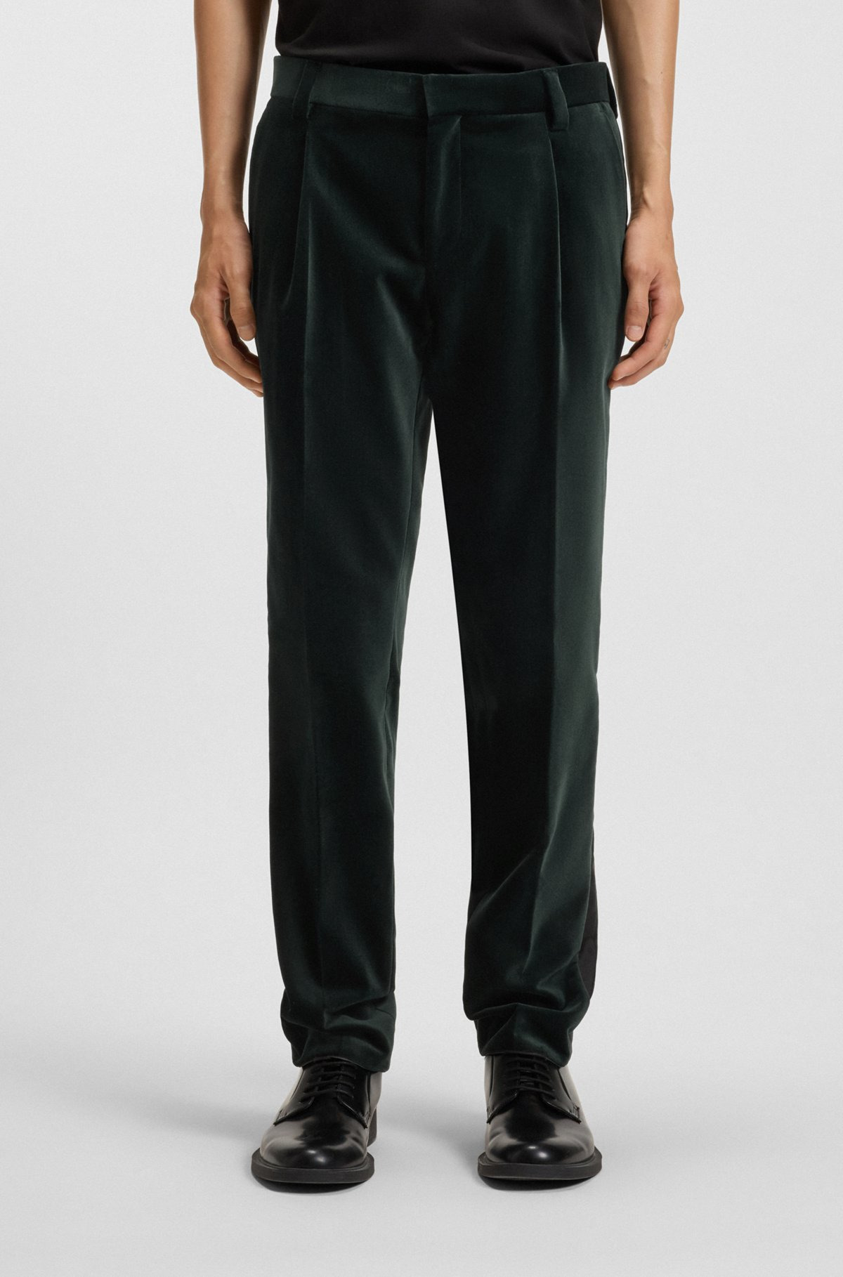 SLIM-FIT TROUSERS IN COTTON VELVET - 2