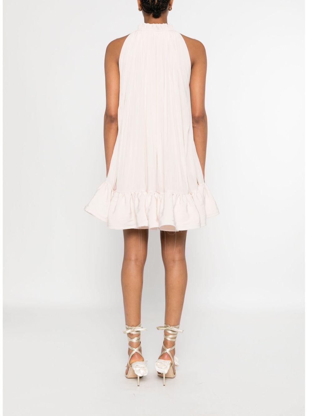 frill-neck ruffled mini dress - 4