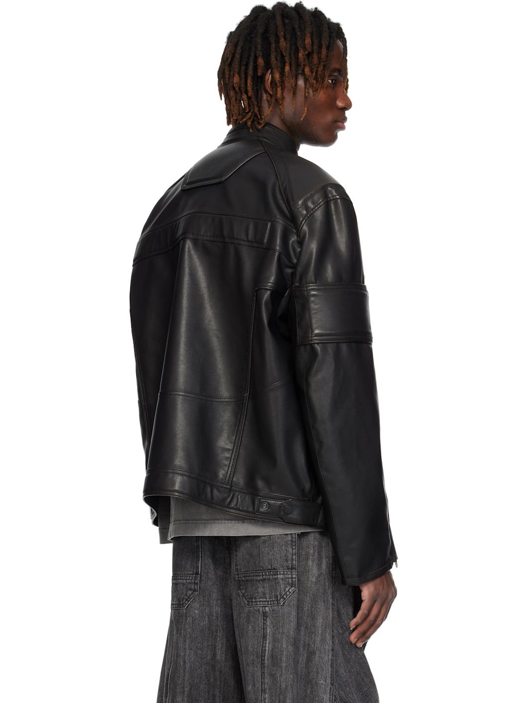 Juun. J Black Rider Faux-Leather Jacket - 3