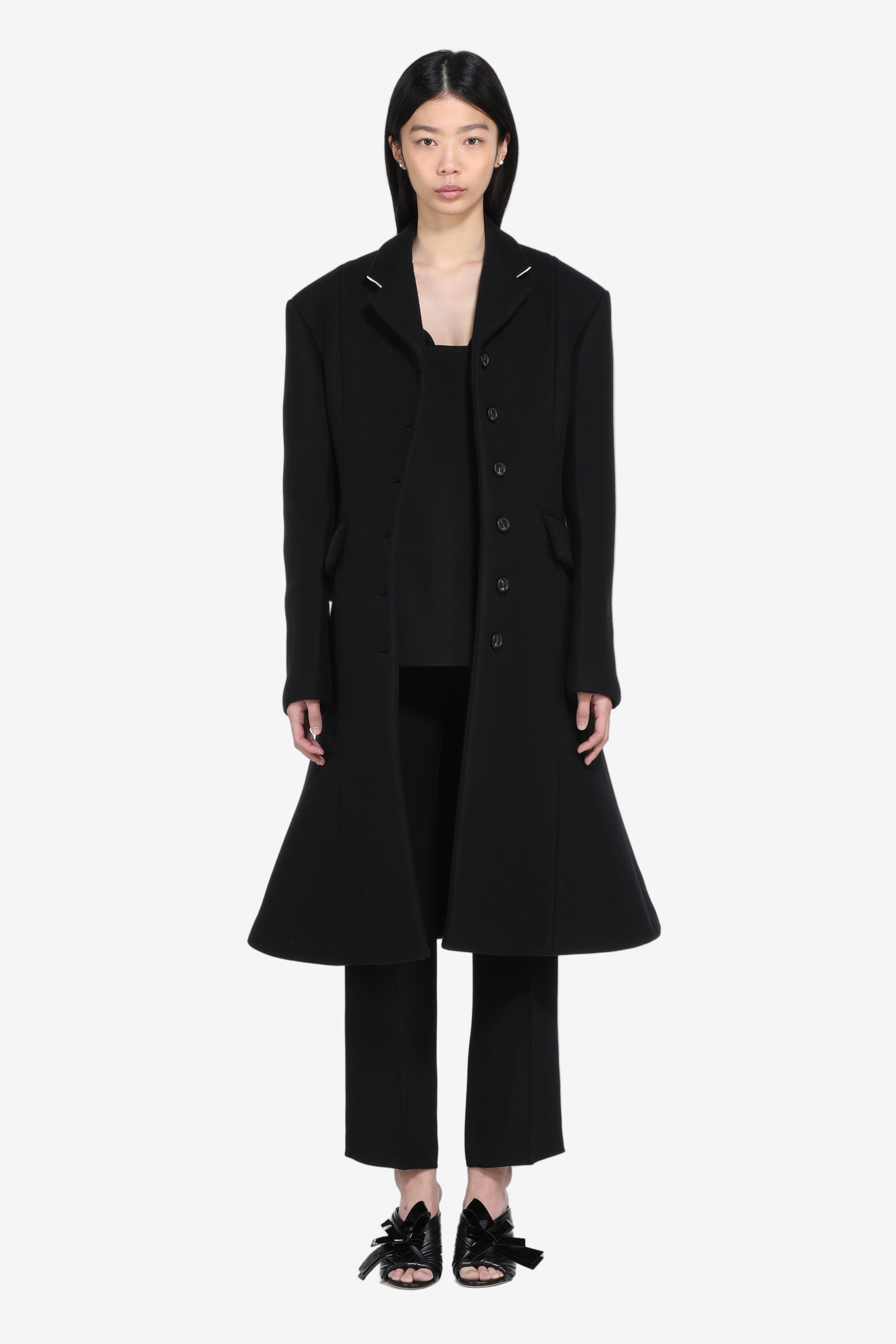 LONG FLARED COAT - 4