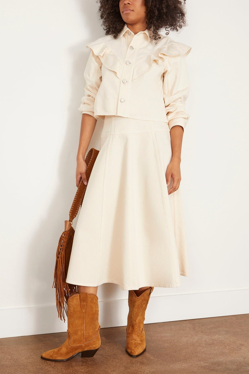 ULLA JOHNSON Brigette Skirt in Pearled Cowrie outlook