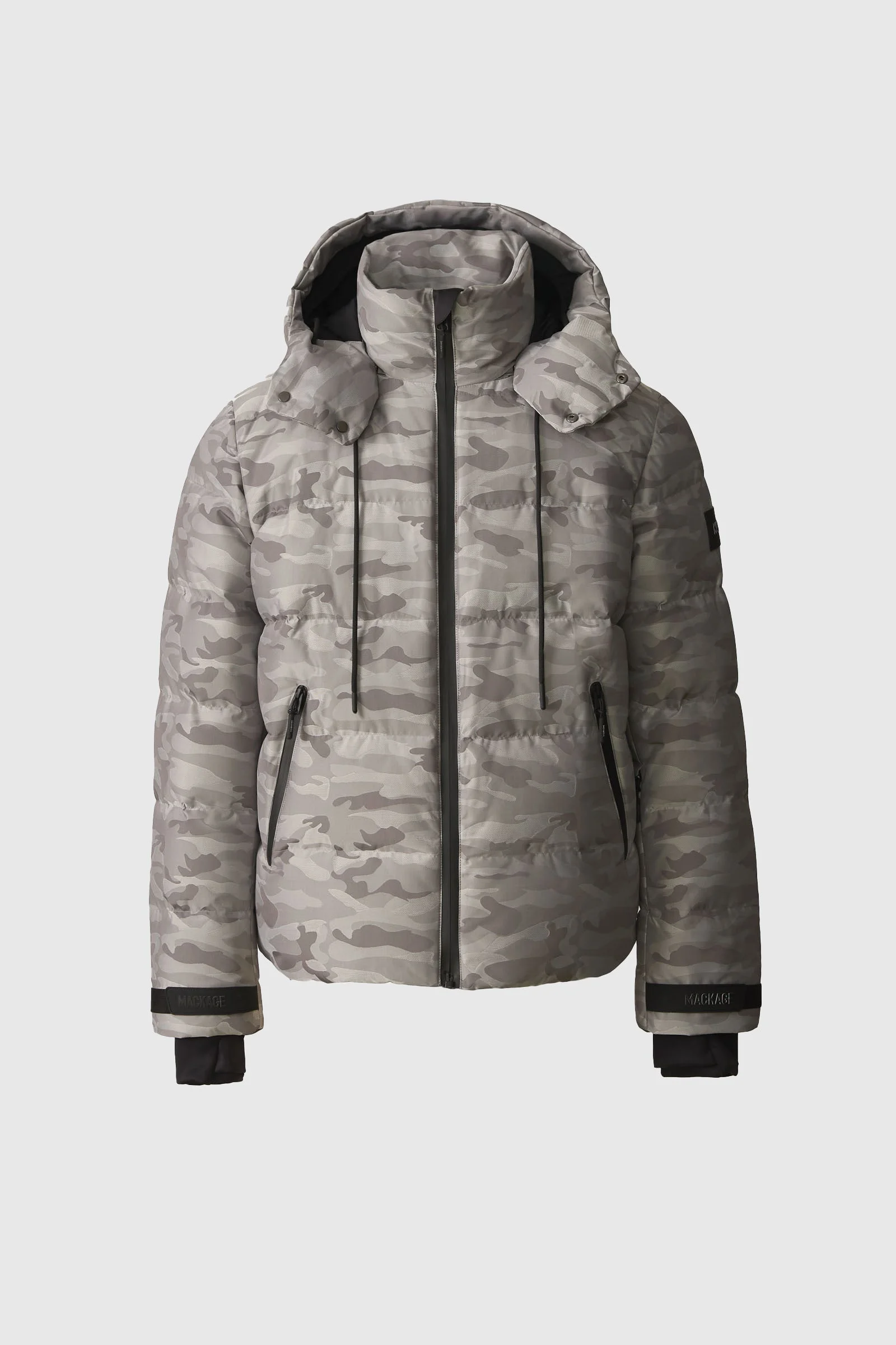 SAMUEL-JC Camo Jacquard Down Ski Jacket With Storm Visor - 1