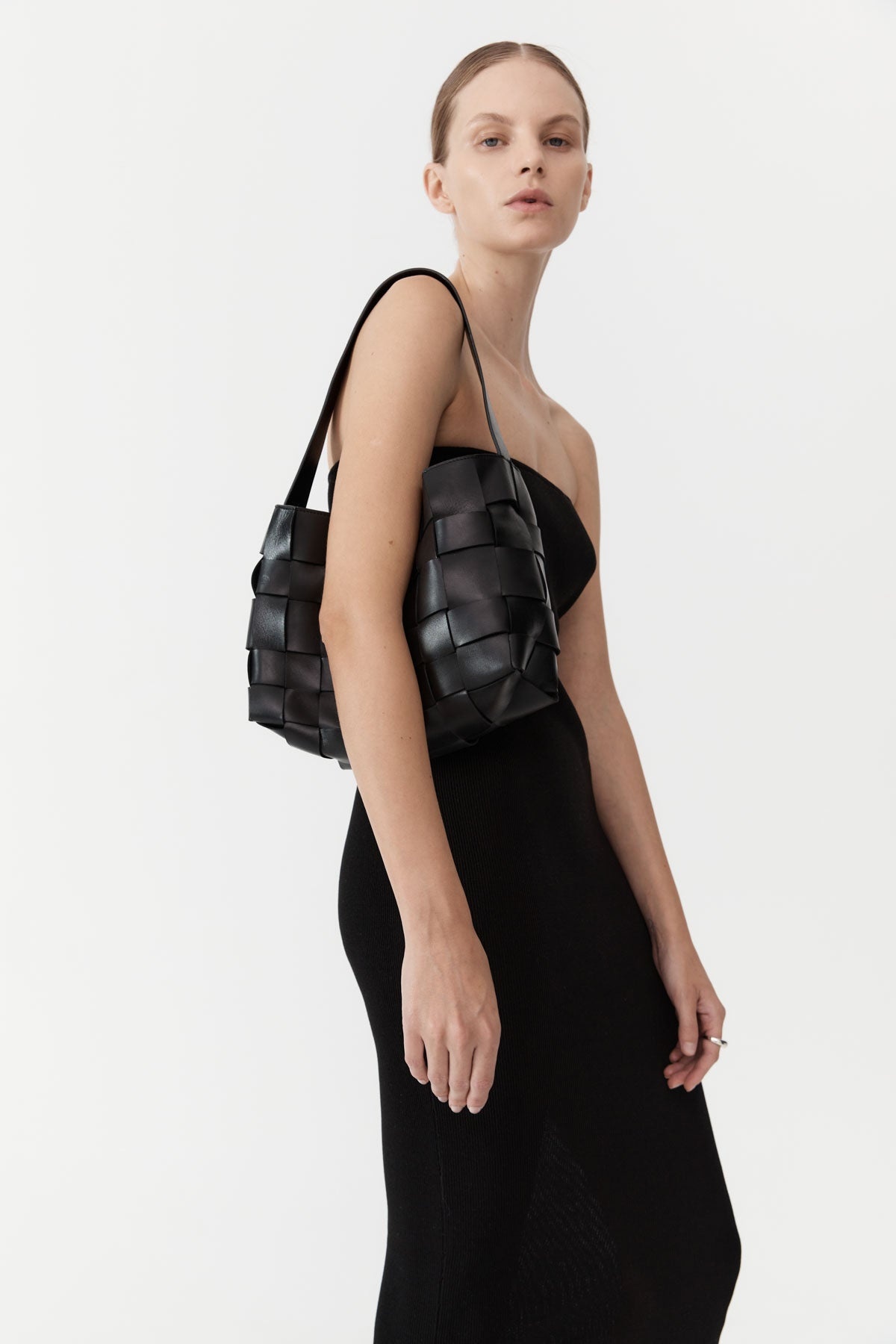 Woven Mini Tote - Black - 2