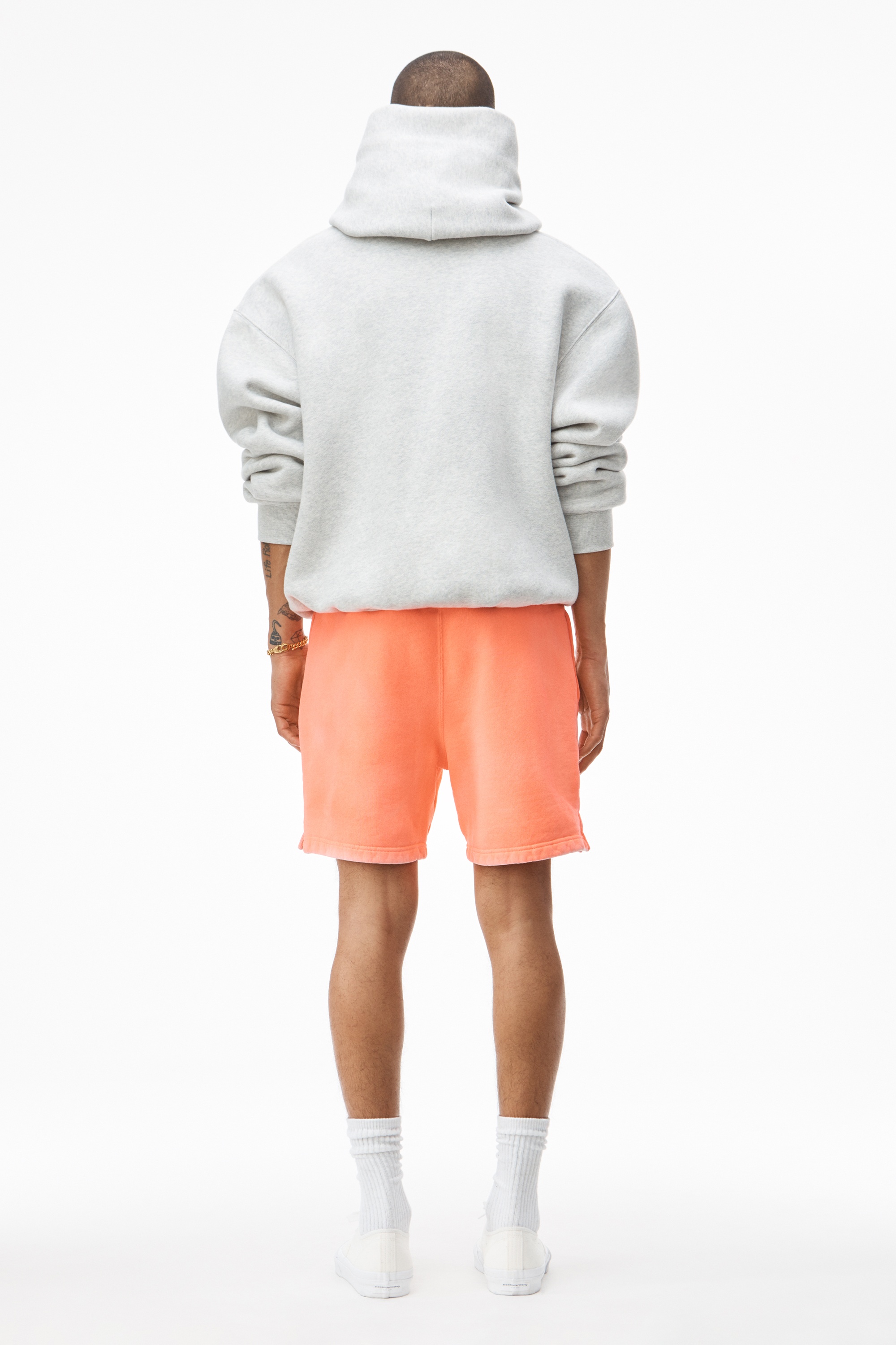 SWEATSHORT IN GARMENT DYED COTTON - 4