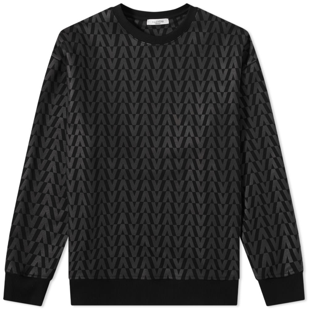 Valentino Tonal Optical Logo Crew Sweat - 1