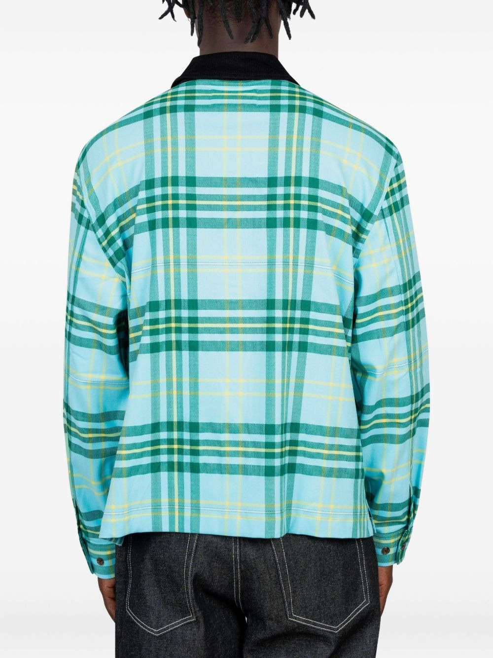 plaid zip-up shirt - 3