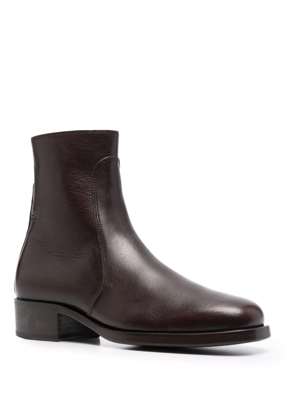 zipped ankle-length leather boots - 2