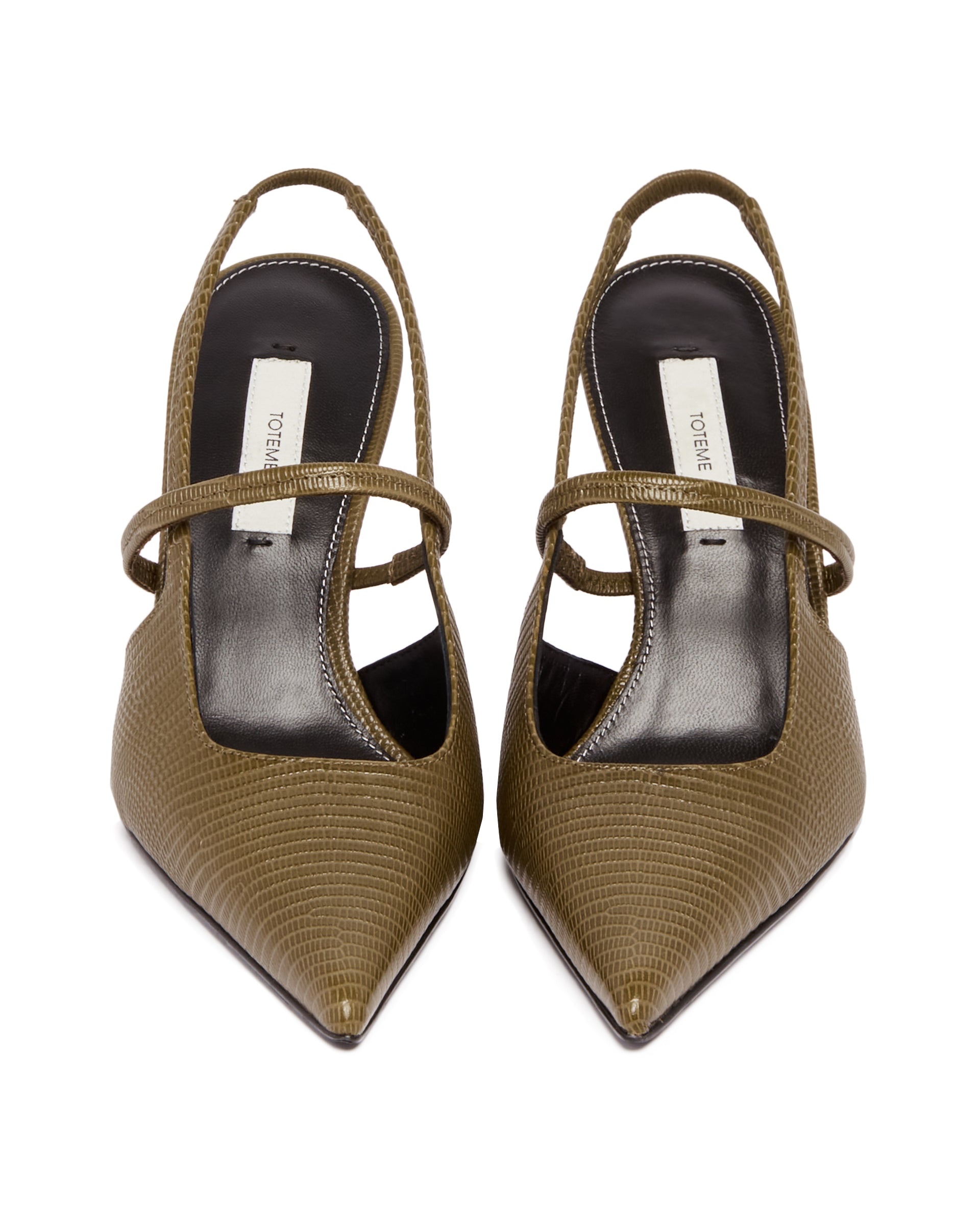 Green Leather Slingbacks - 4