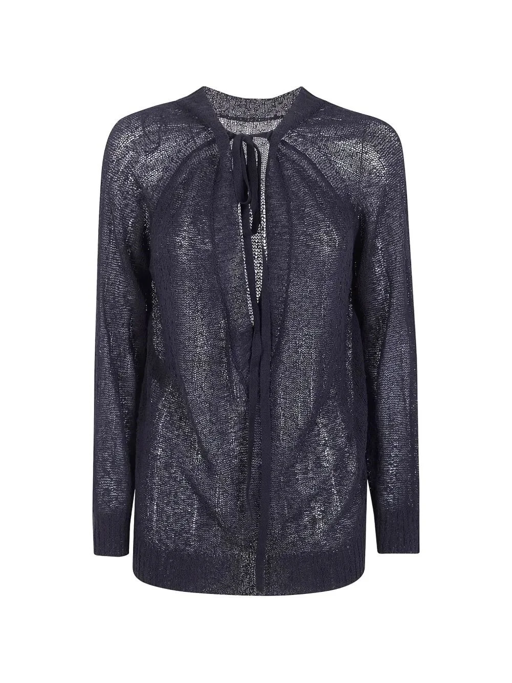 "Nies" Comfort Sweater With Deep V-Neck On Back - 1