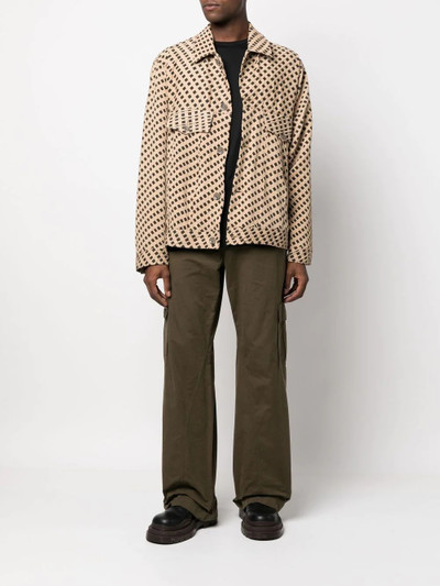 Song for the Mute woven-print button-up jacket outlook