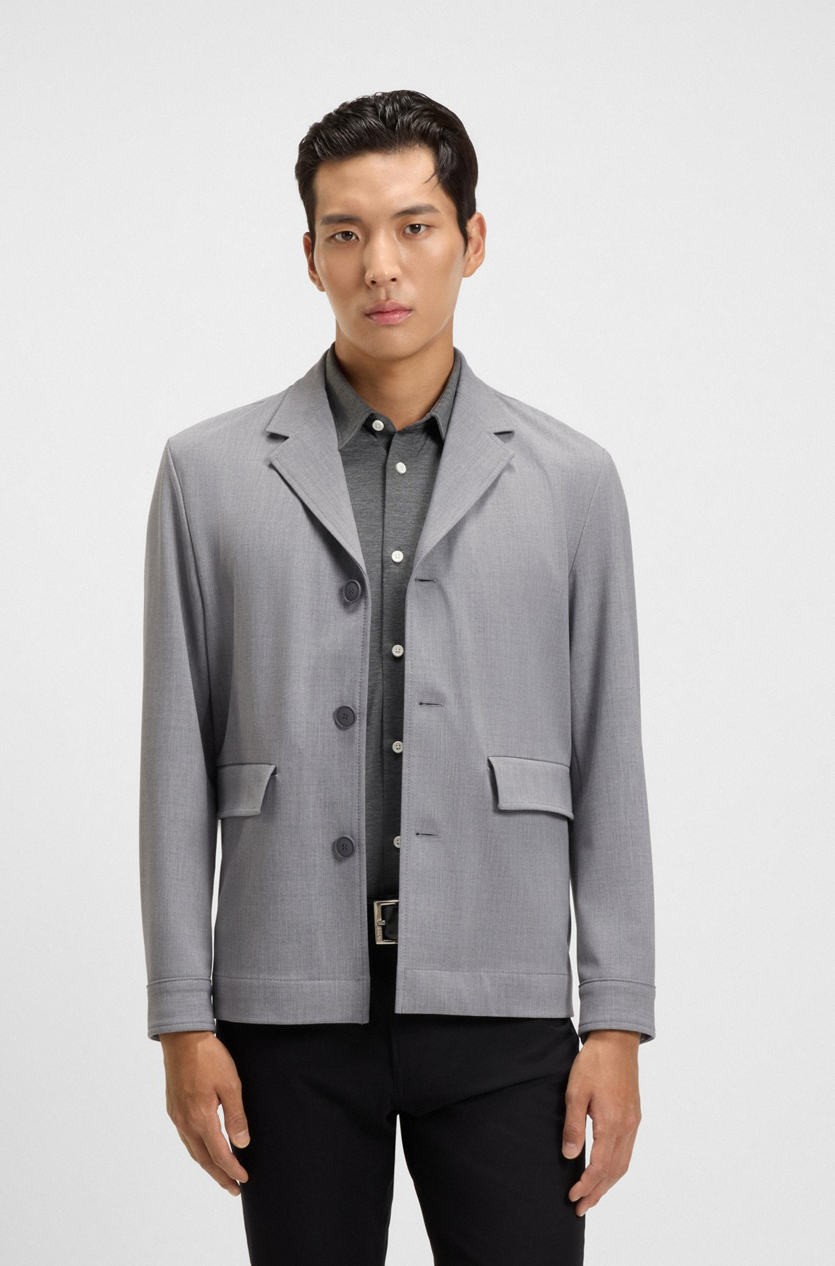 RELAXED-FIT JACKET IN BONDED STRETCH FABRIC - 2