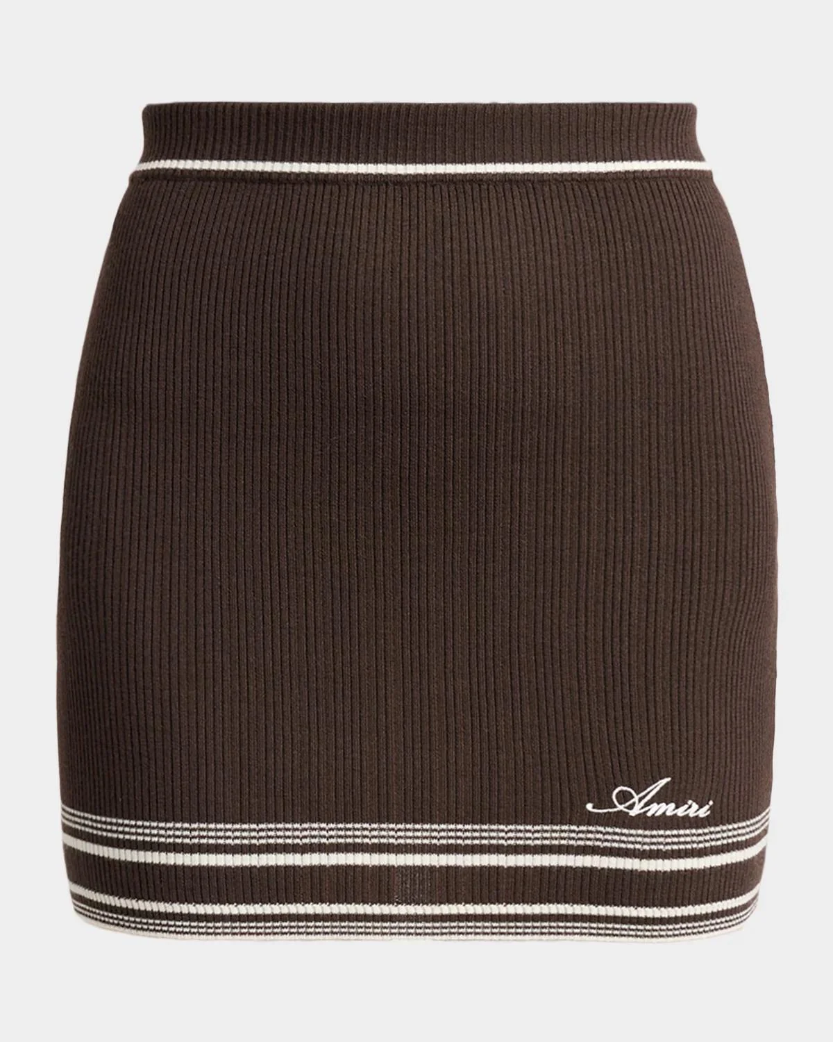 Script Rib Knit Mini Skirt - 1