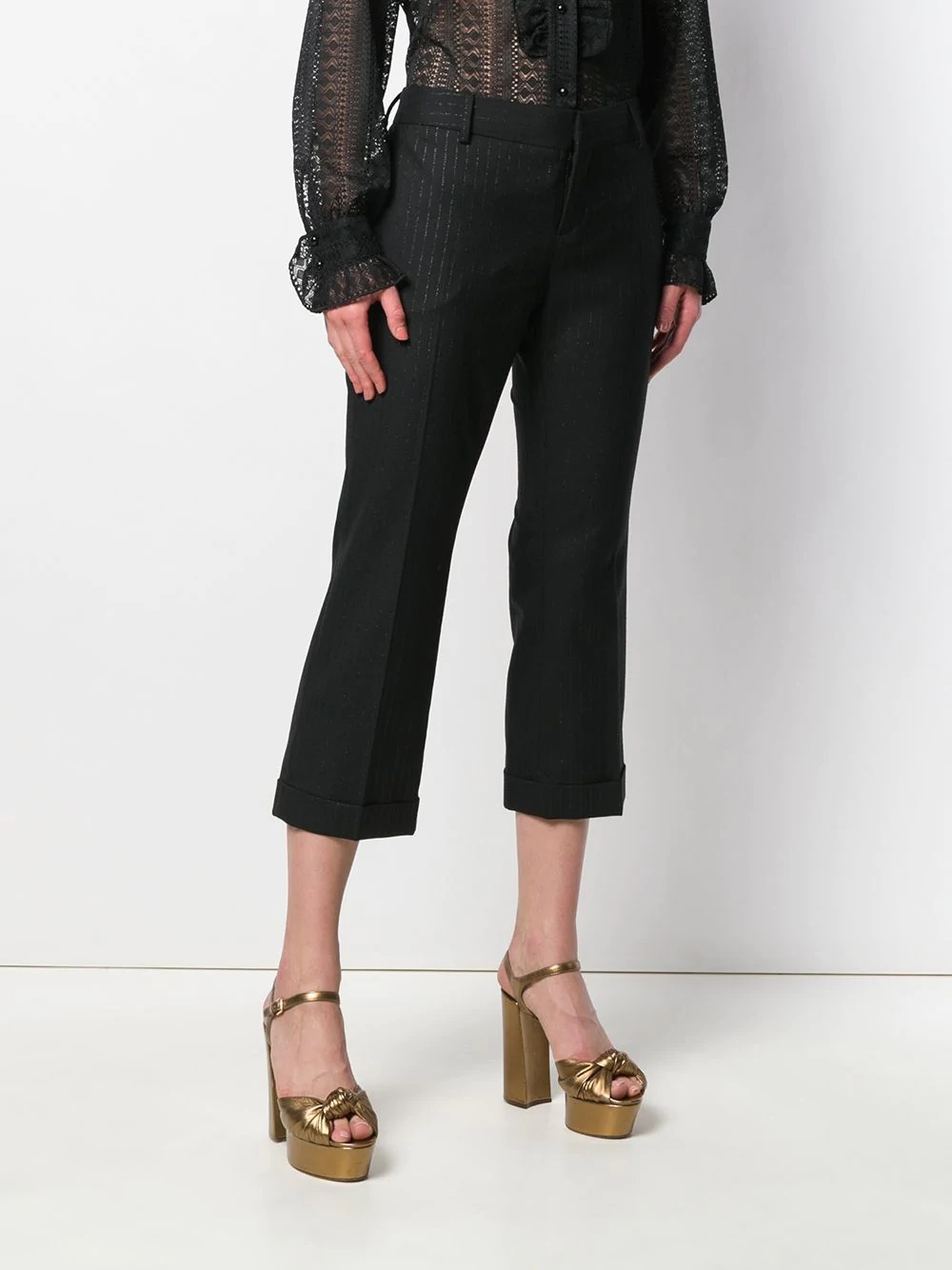 cropped pinstripe trousers - 3